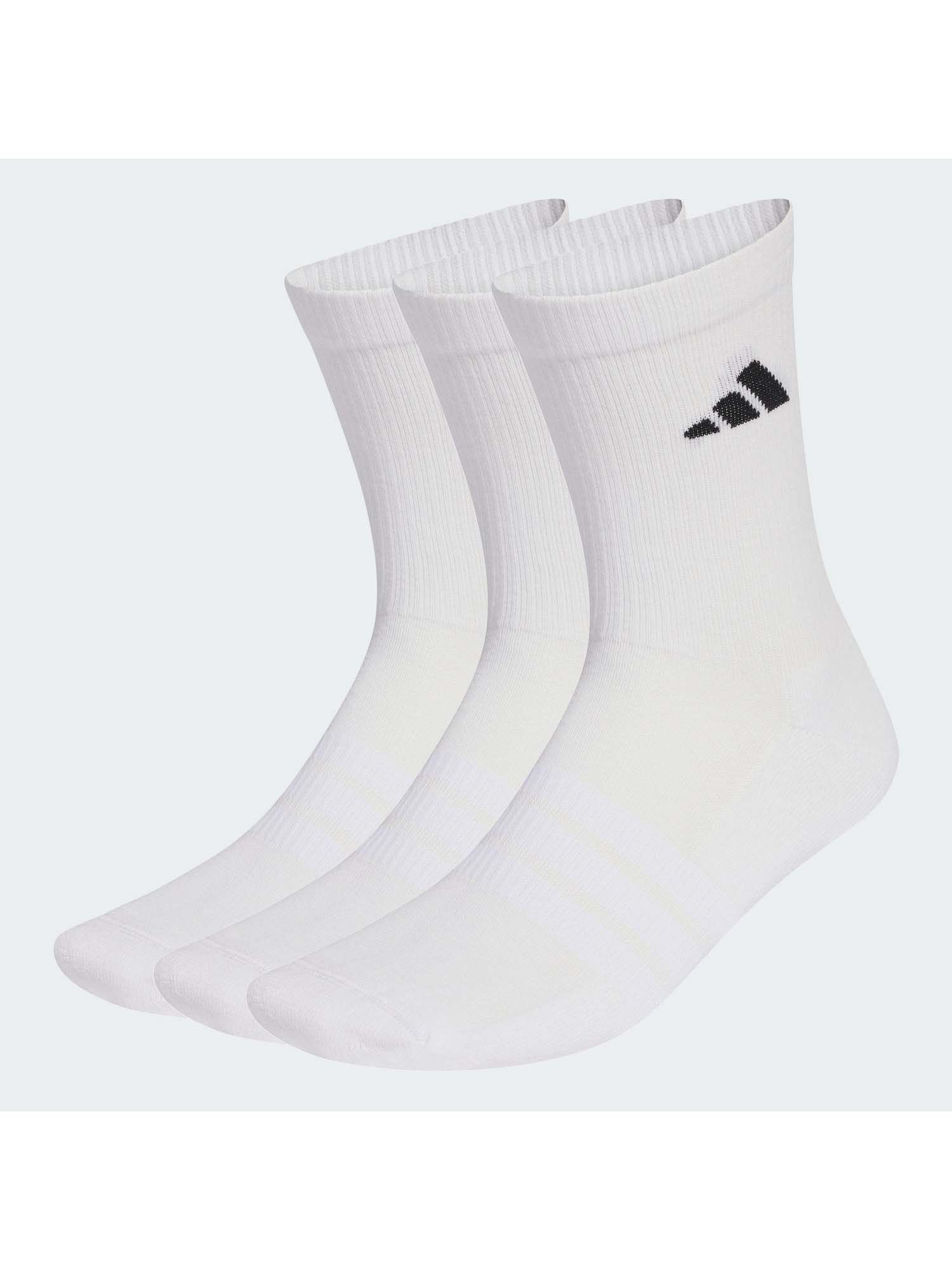 adidas Unisex White C Ess Crw 3P Socks (Pack of 3)