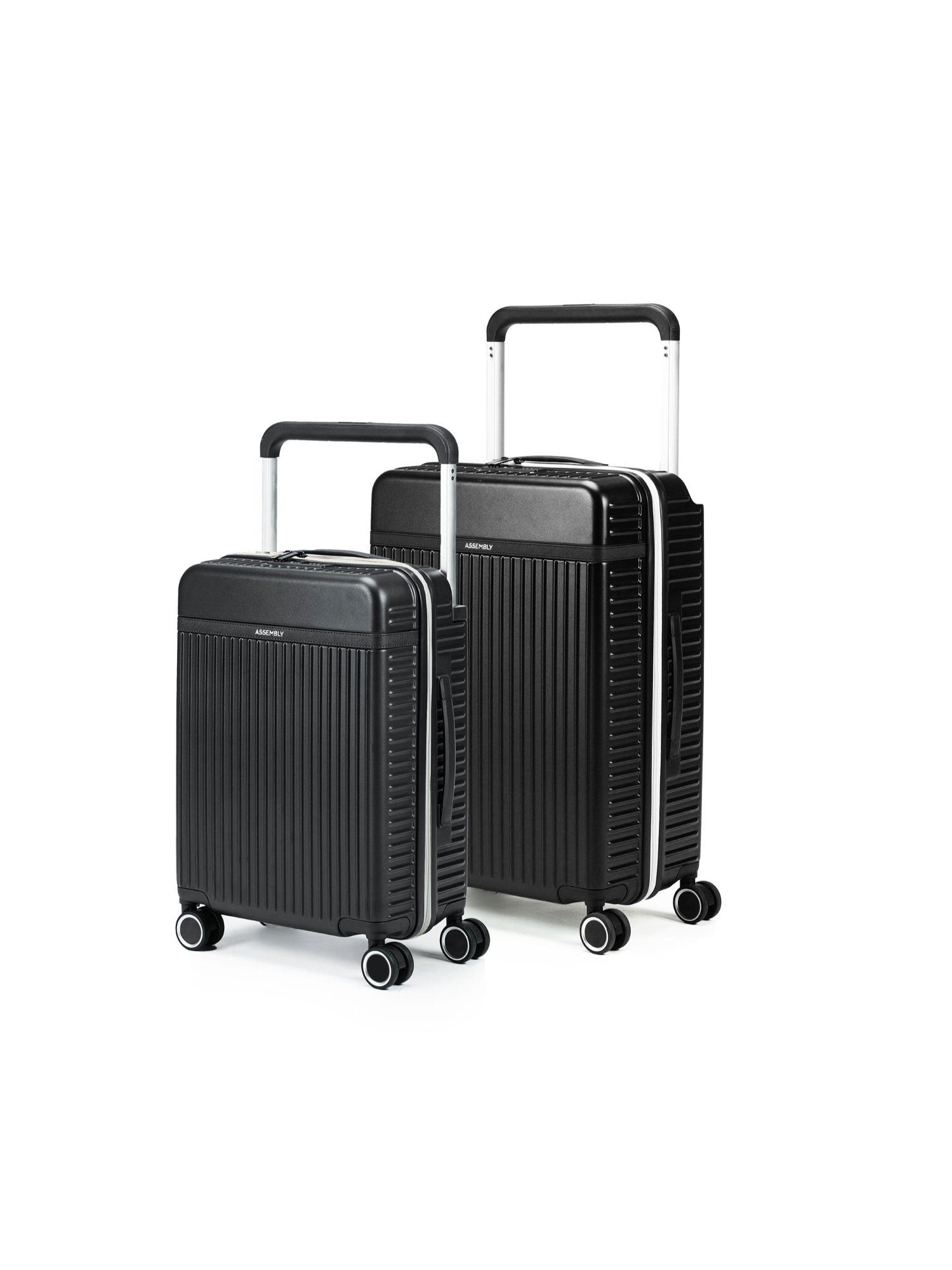 Assembly Luggage Set of 2 - Premium Cabin (20 inch) & Check-in Trolley (28 inch) - Wide Handle - Black