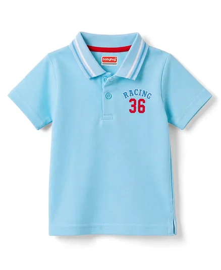 Babyhug Cotton Knit Polo T-Shirt with Graphics Multi Color 6-9 Months