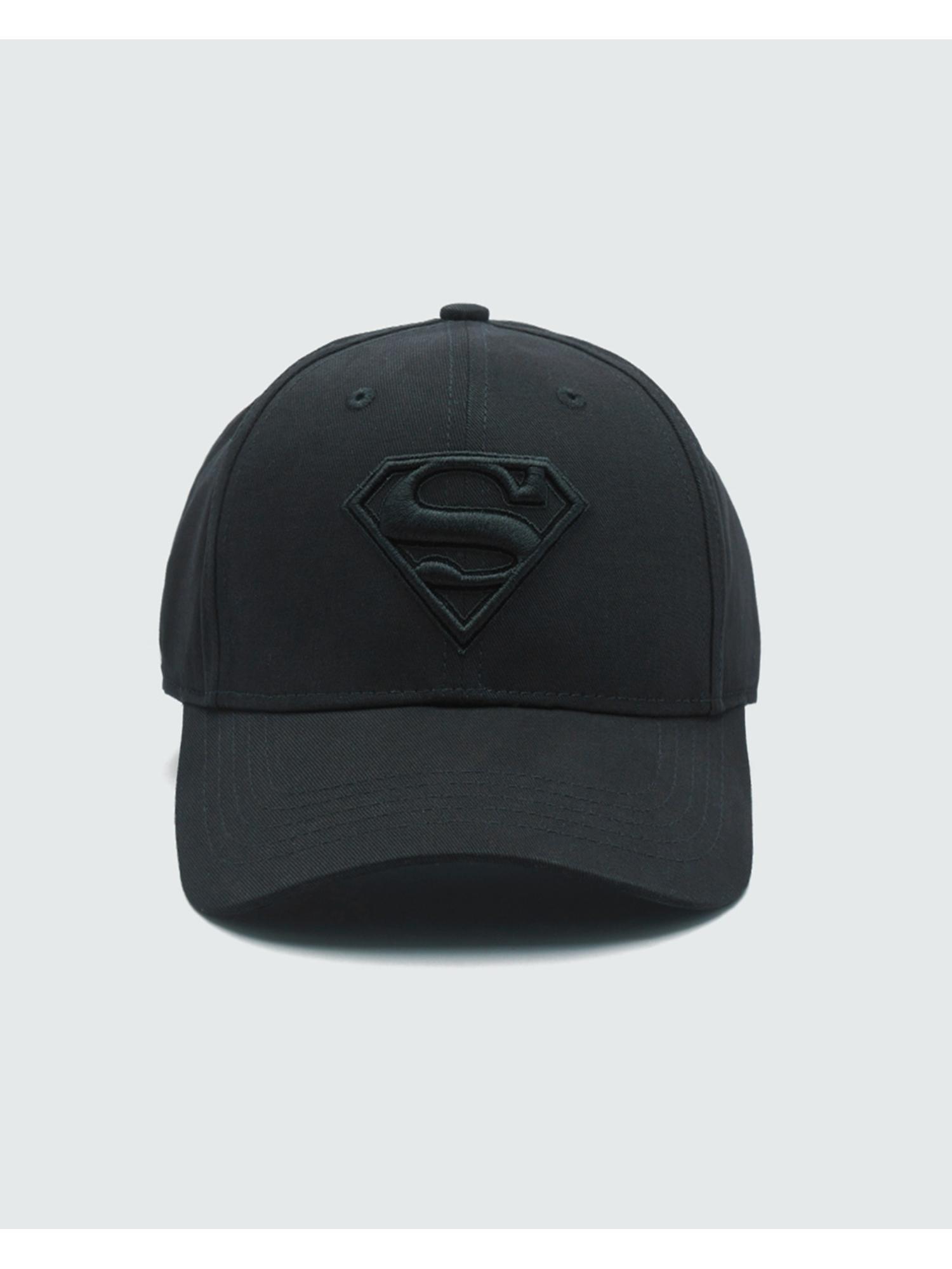 Bewakoof Official Dc Merchandise Unisex Black Superman Shield Printed Baseball Cap
