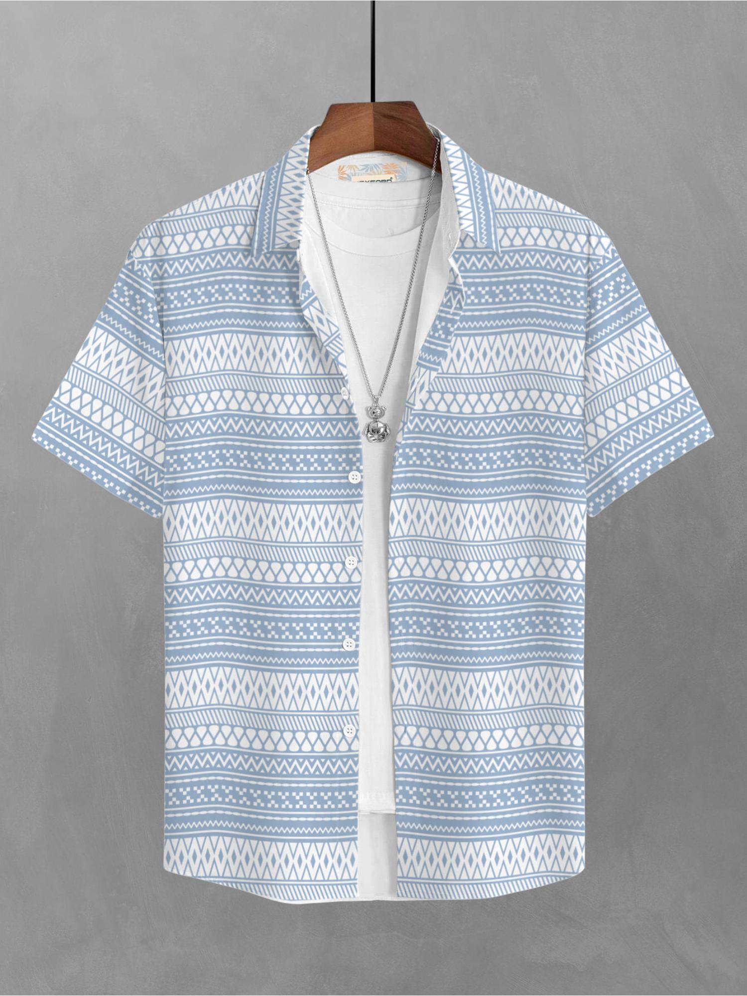BULLMER Trendy Printed Blue Causal Shirt for Men