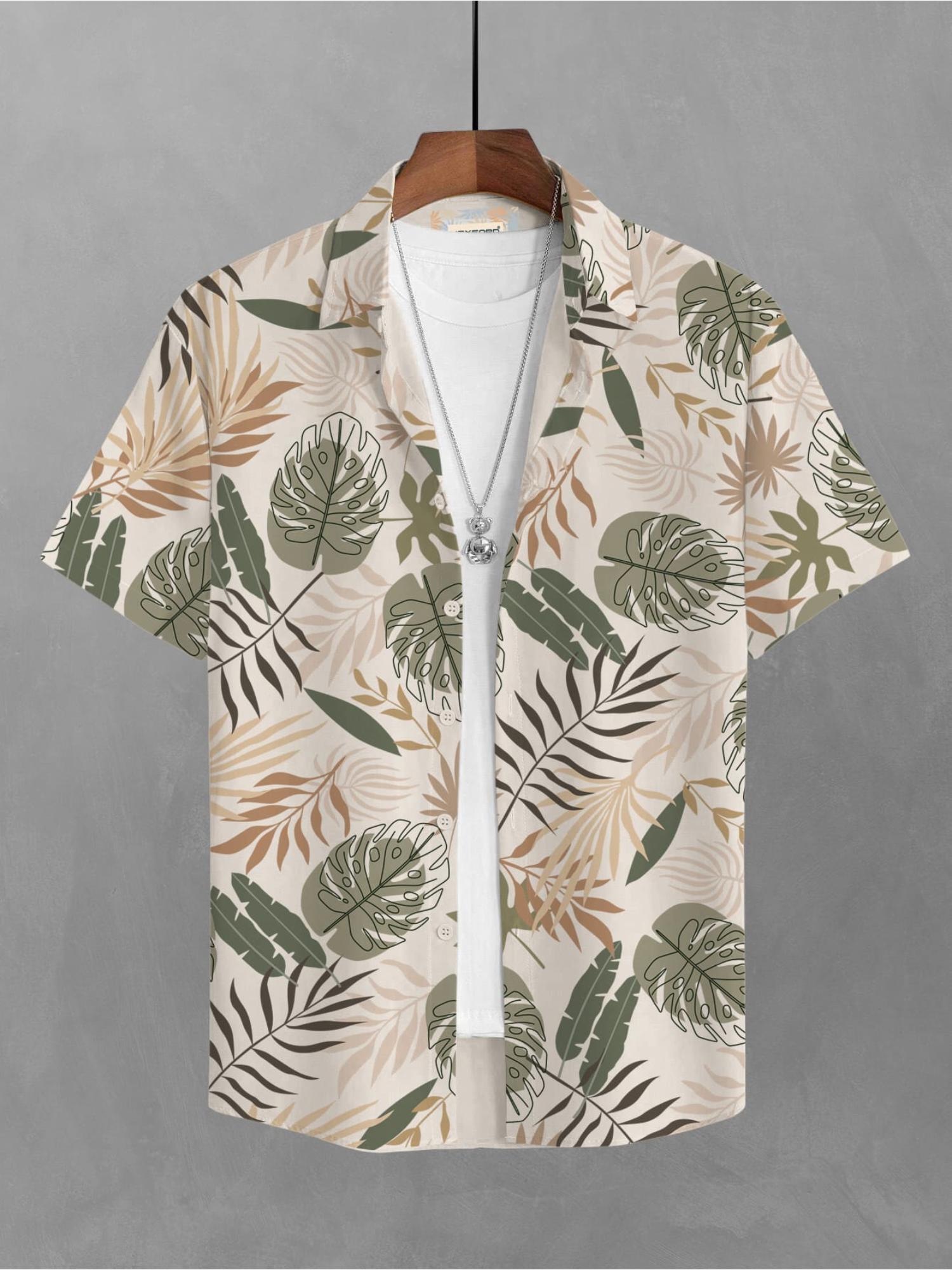 BULLMER Trendy Printed Green Causal Shirt for Men