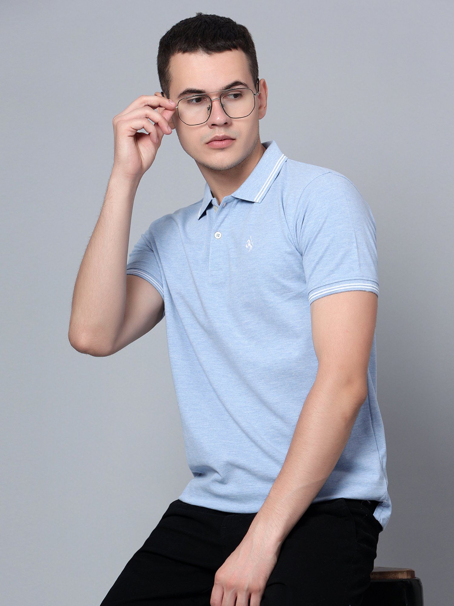 Cantabil Men Sky Polo T-shirt