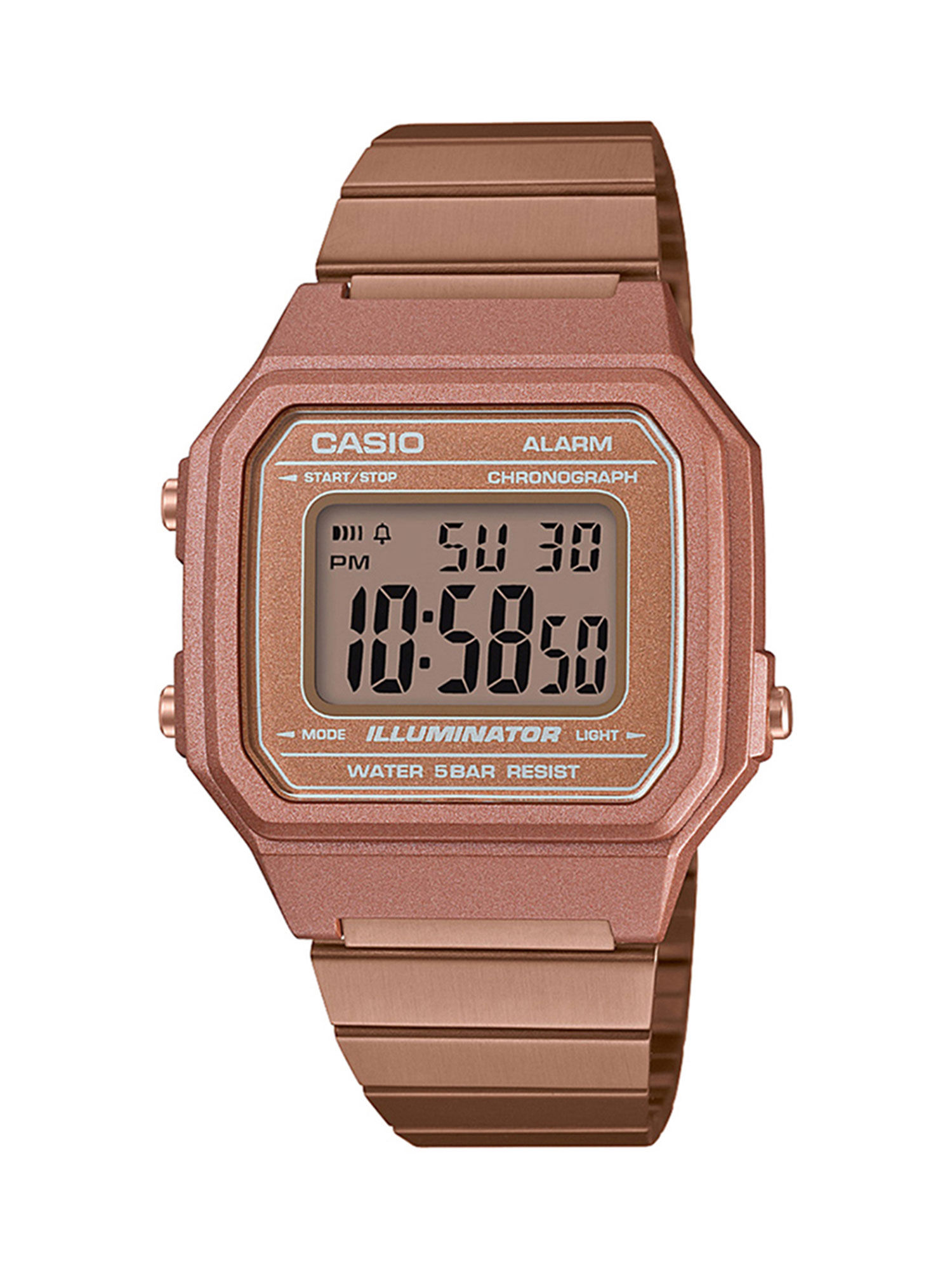 Casio Vintage B650WC-5ADF Rose Gold Digital Dial Rose Gold Stainless Steel Band D200