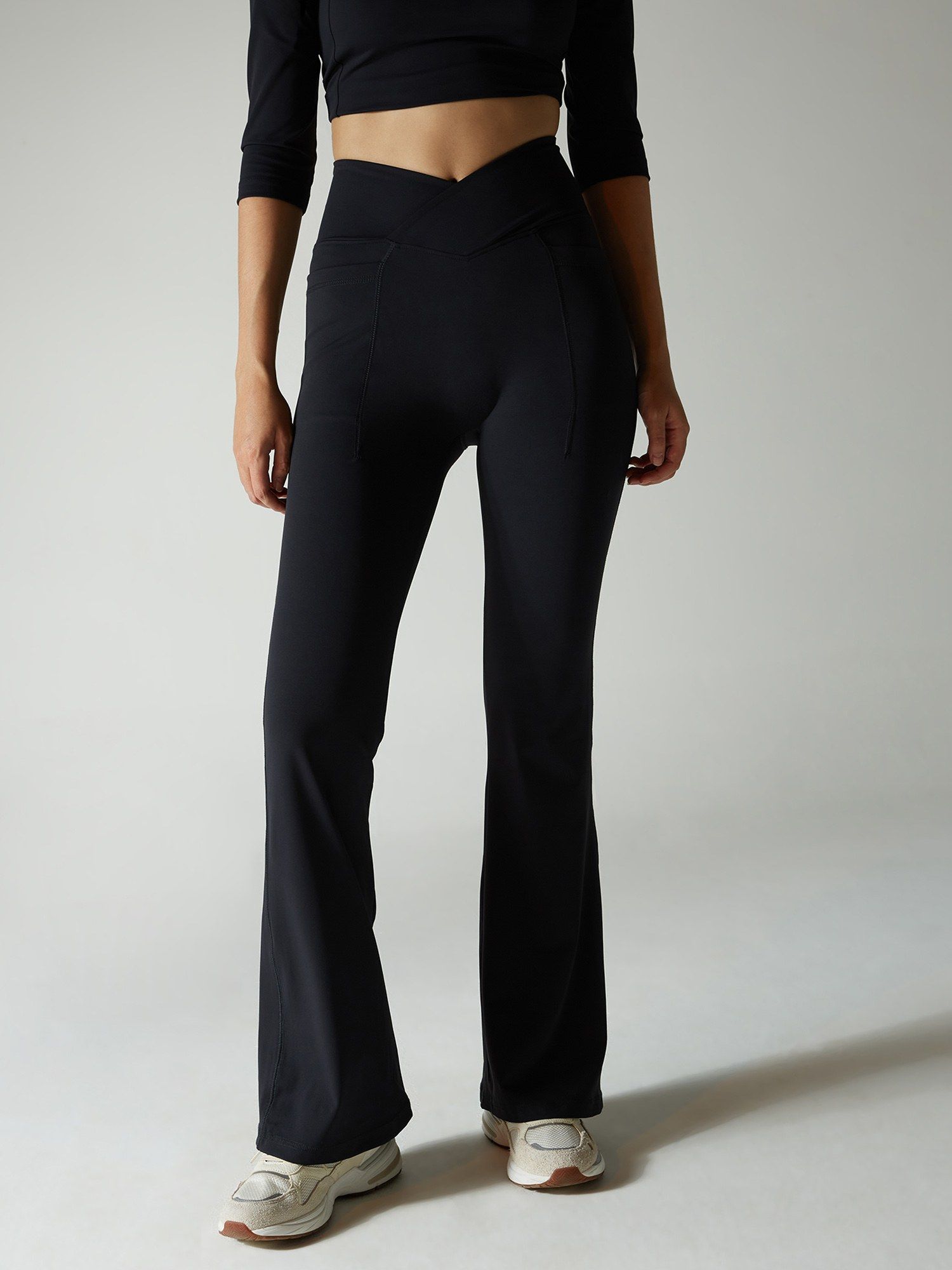 Cava Athleisure Obsidian Black Tall Hourglass Flared Leggings