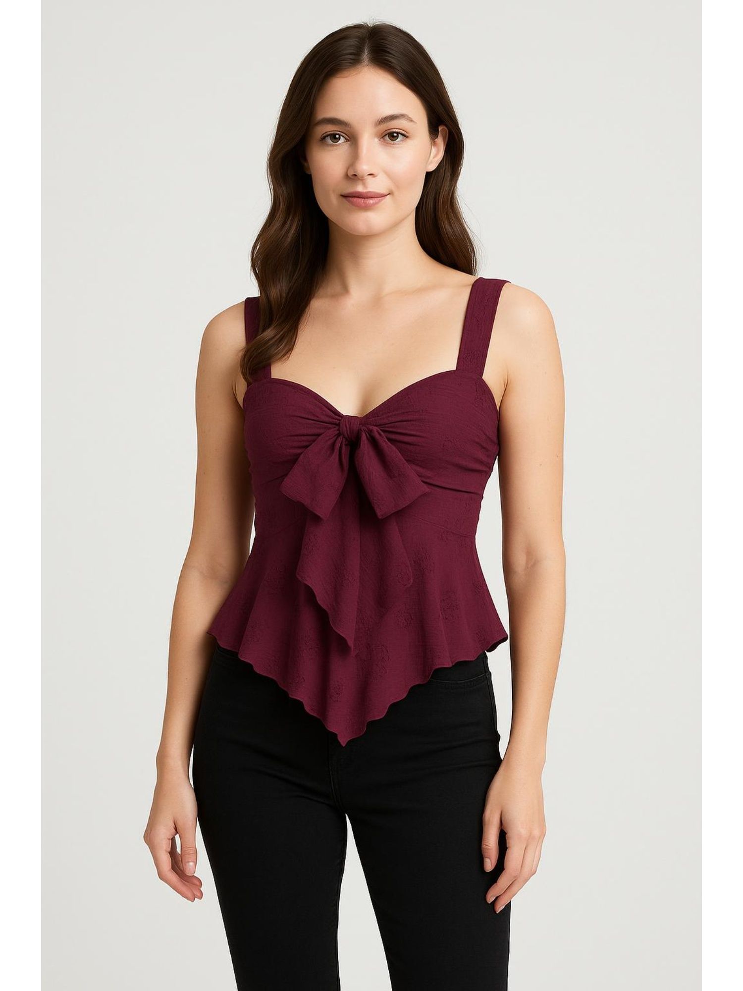 Cider Lace Sweetheart Bowknot Top
