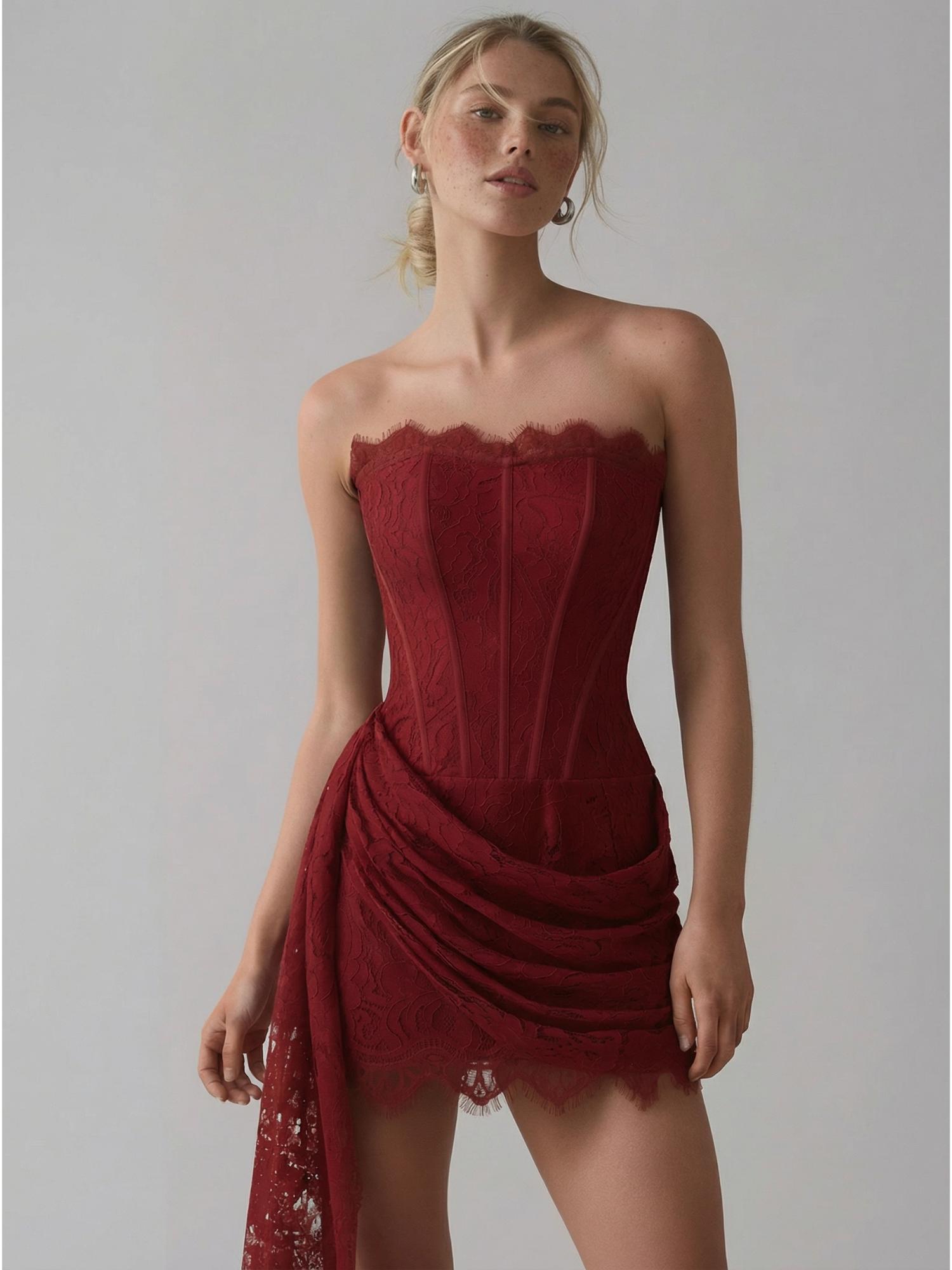 Cider Lace Tube Tie Back Dress