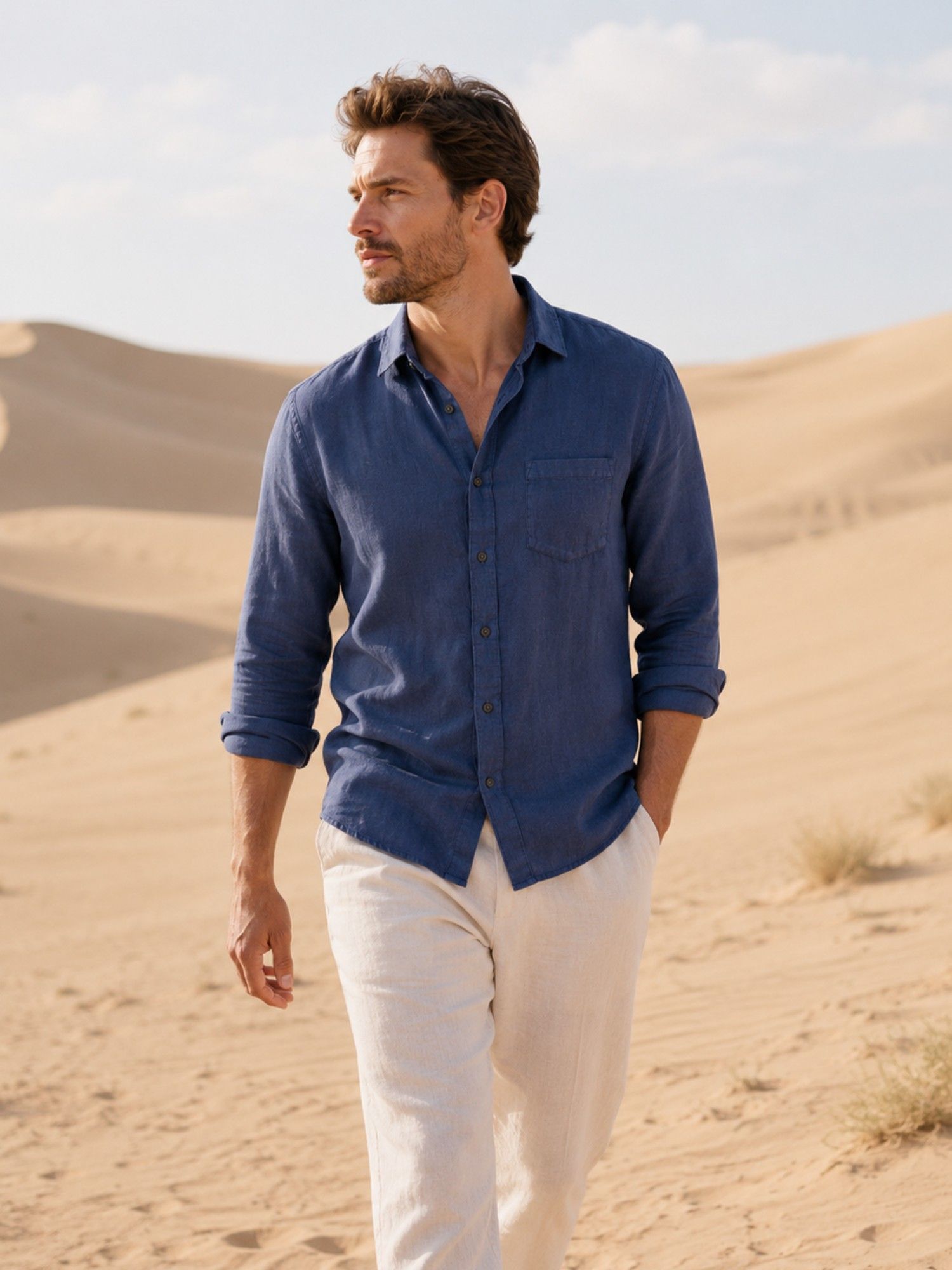 CLUBHAVANA Midnight Harbour Linen Casual Shirt