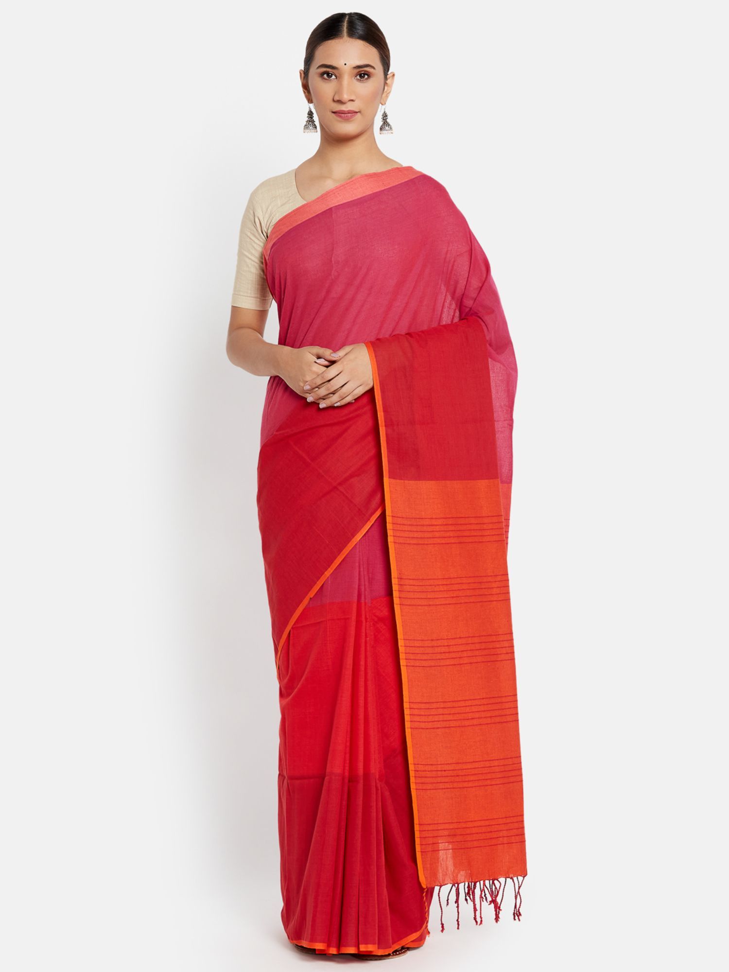 Fabindia Cotton Striped Saree