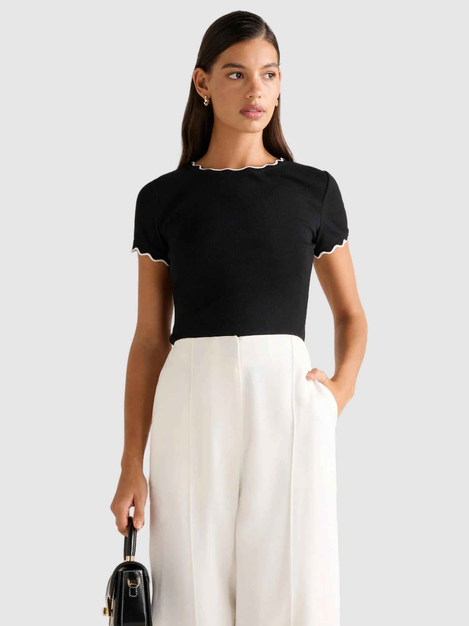 Forever New Rebecca Scallop Trim Top