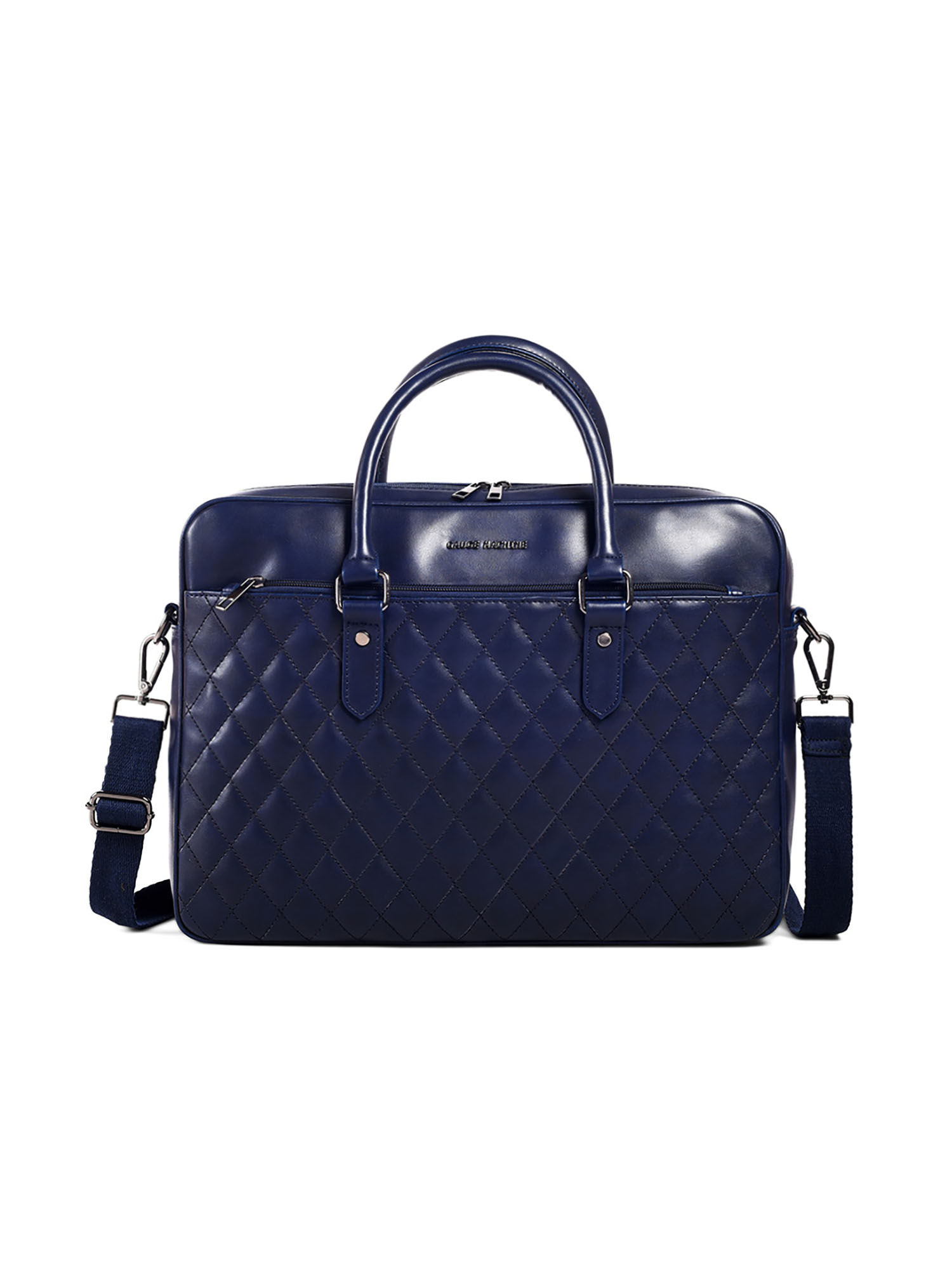Gauge Machine Blue Textured Pu Messenger Bag and Detachable Strap