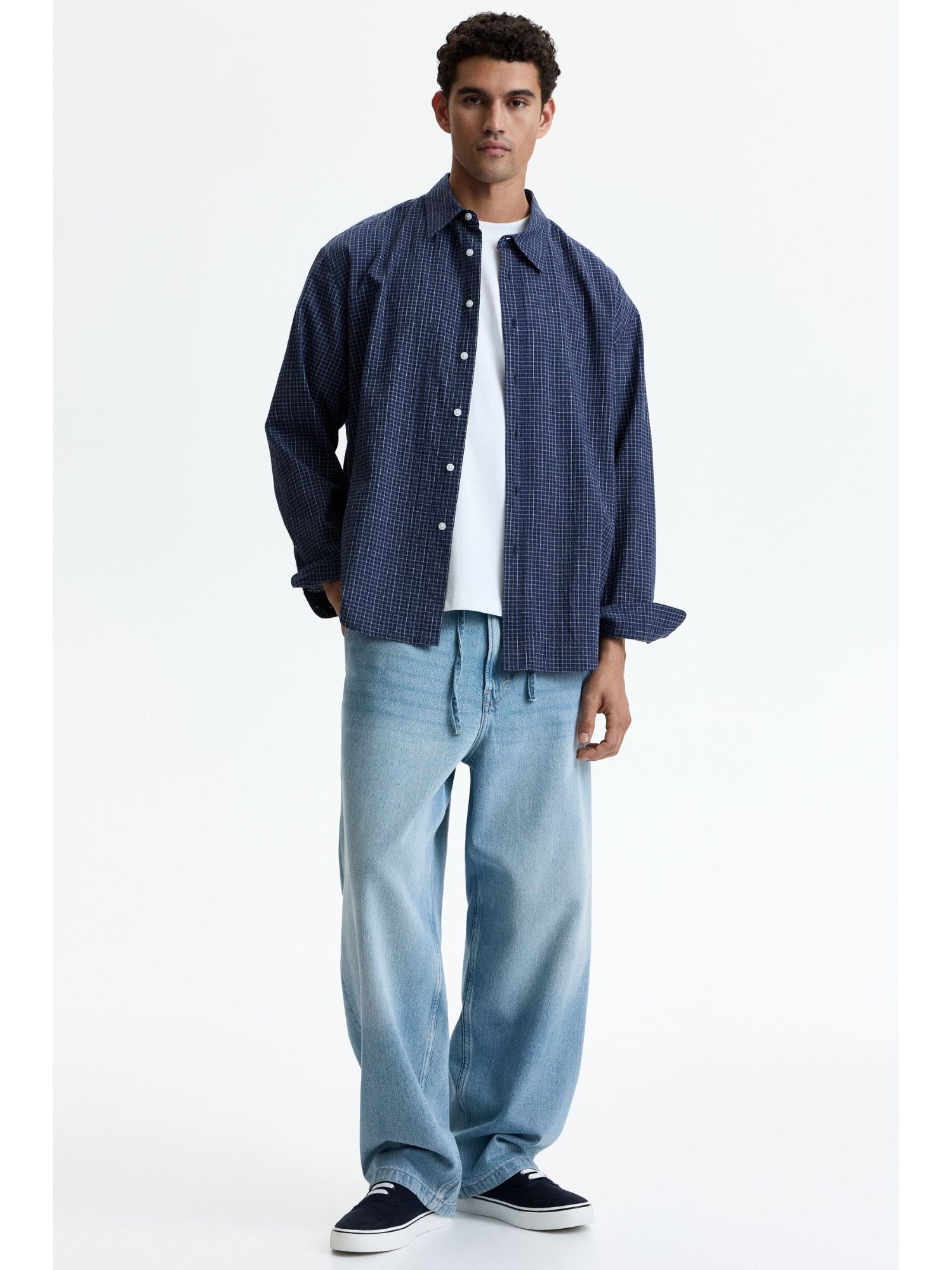 H&M Men Blue Baggy Jeans