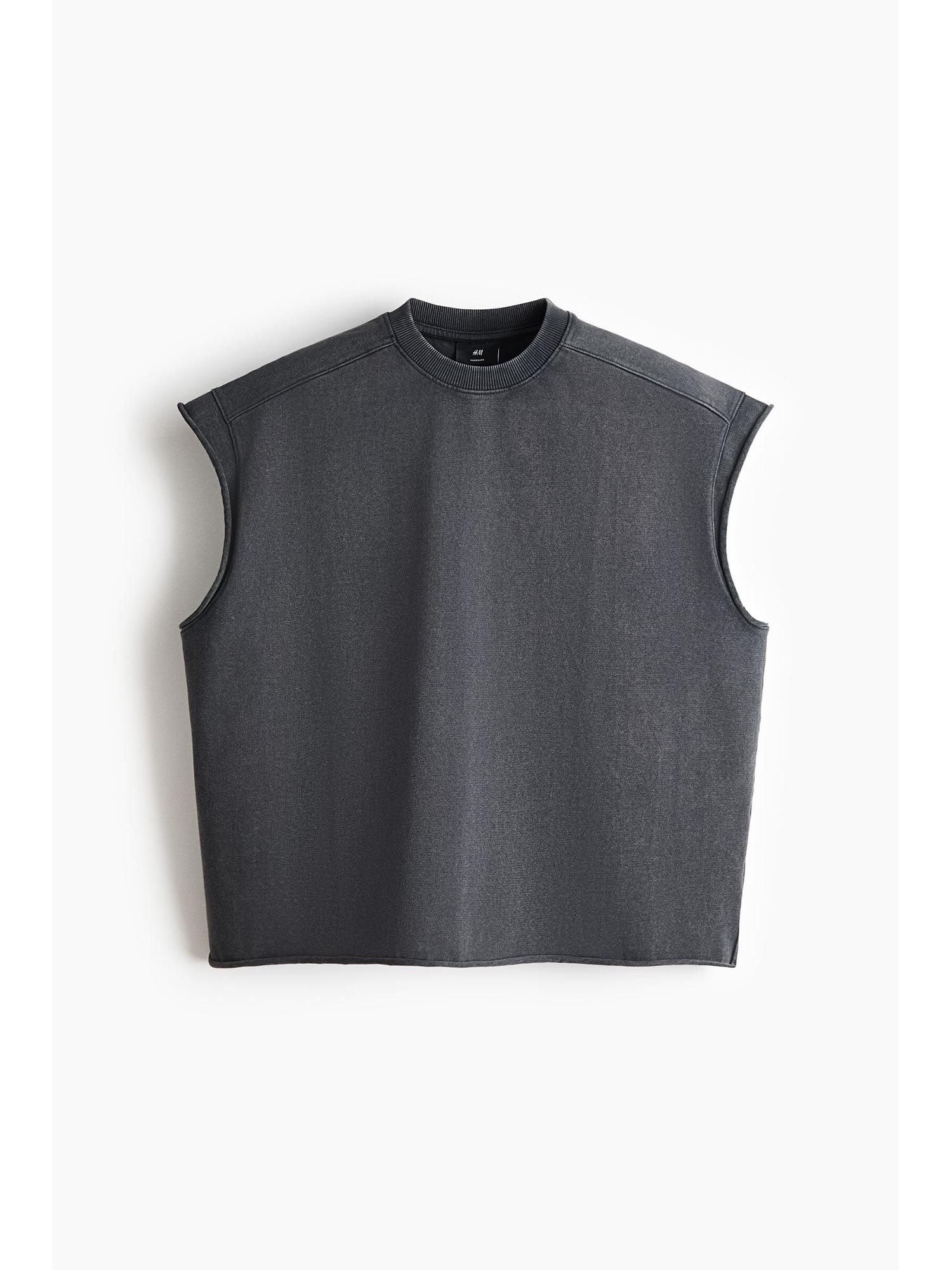 H&M Men Grey Oversized Fit Boxy Vest Top