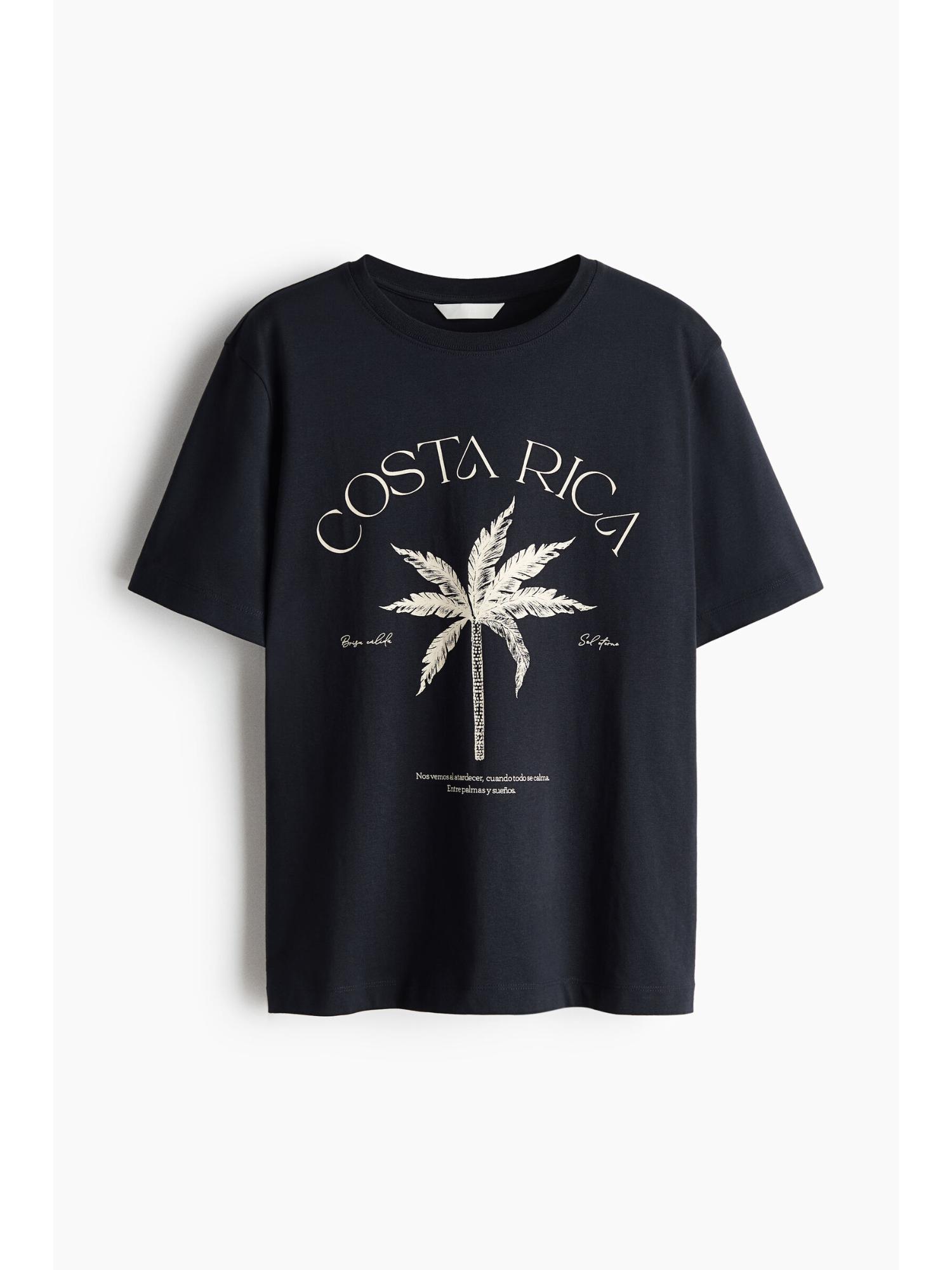 H&M Women Black Printed T-Shirt