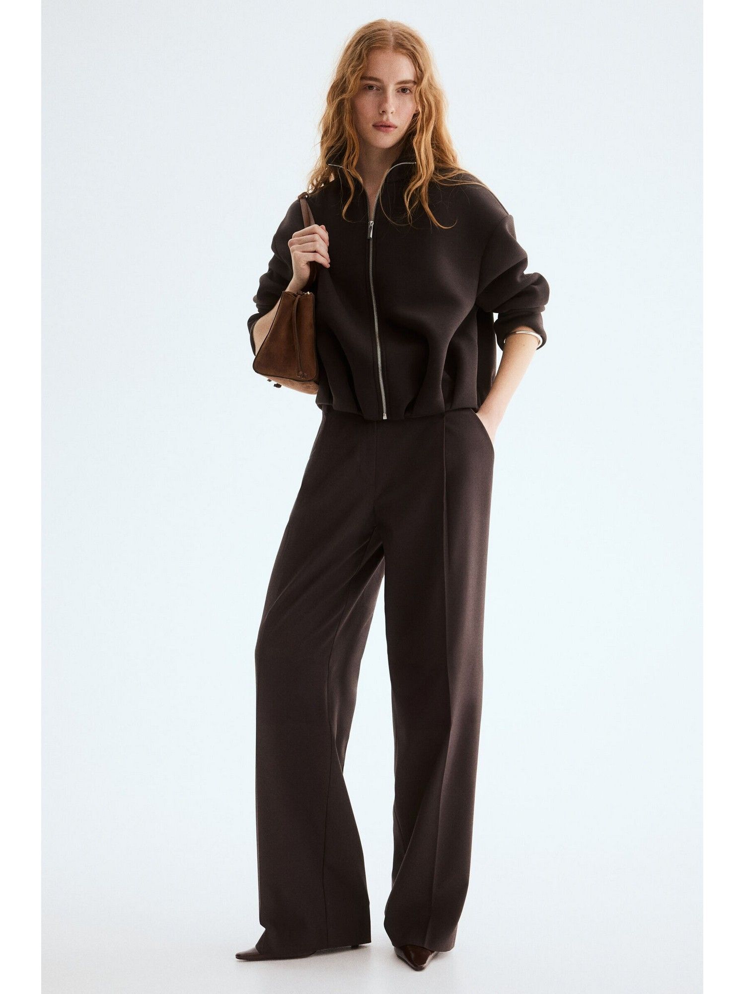 H&M Women Brown Scuba jacket