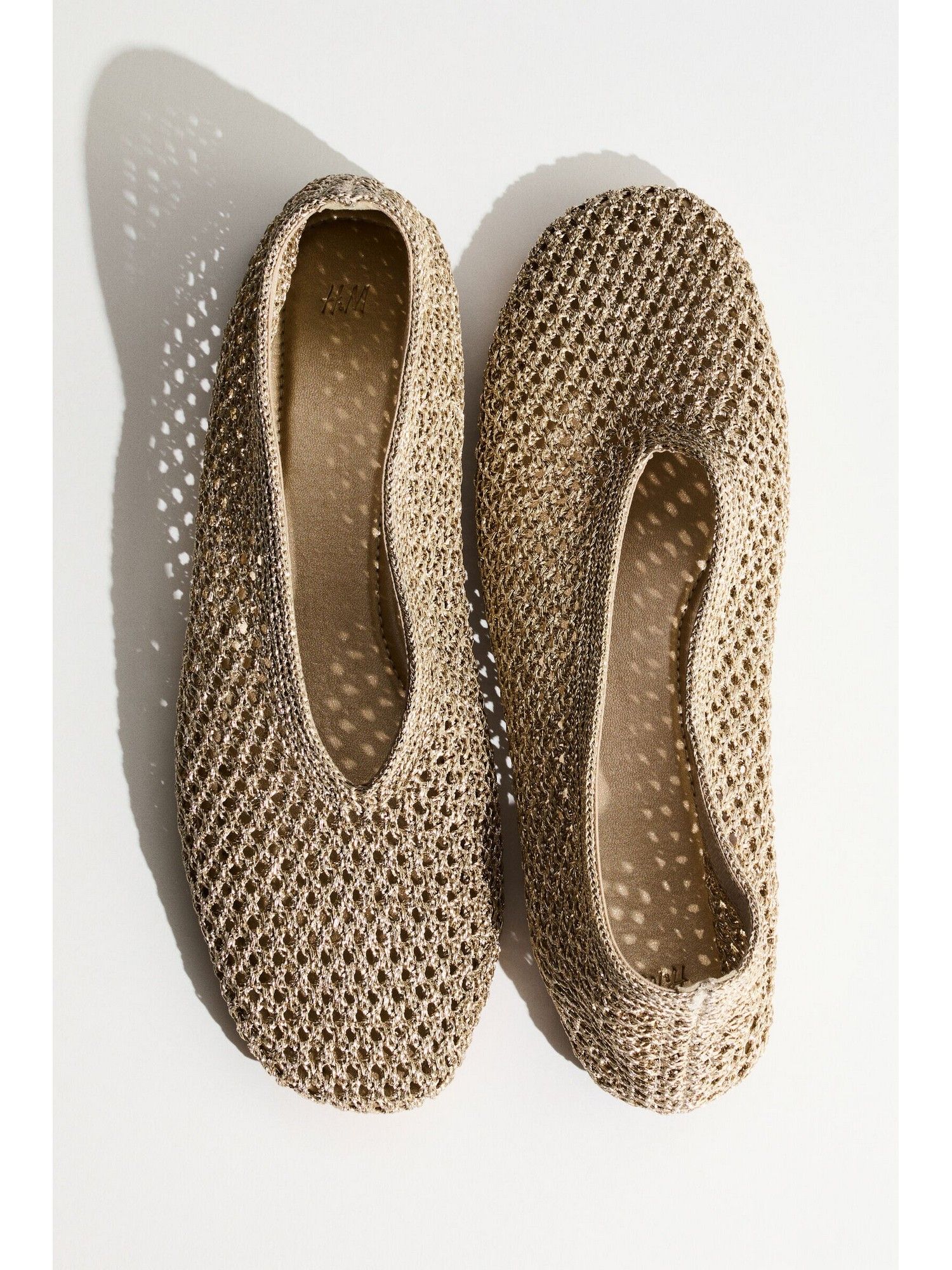 H&M Women Gold Braided Ballet Flats