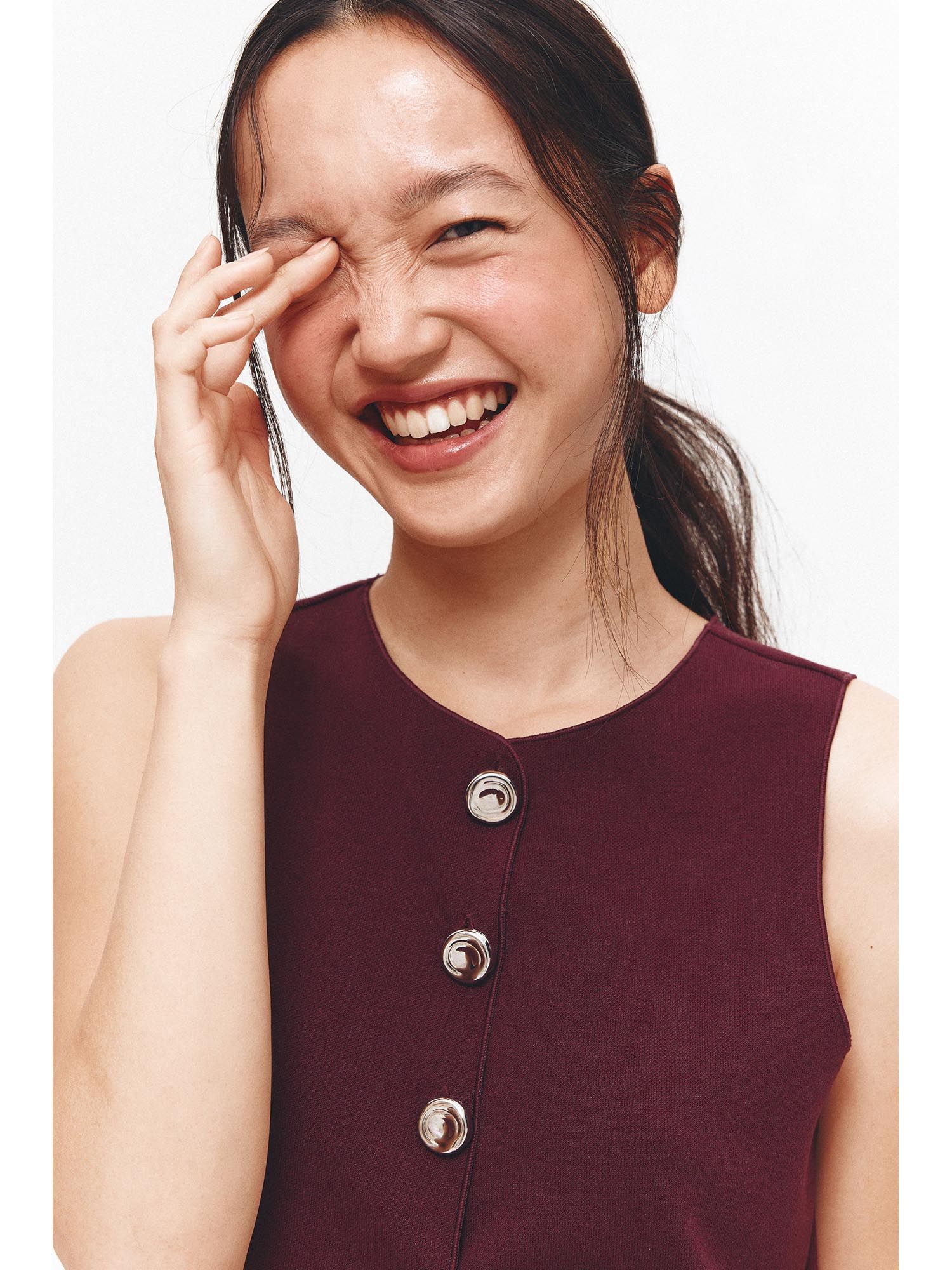H&M Women Pink Jersey Waistcoat