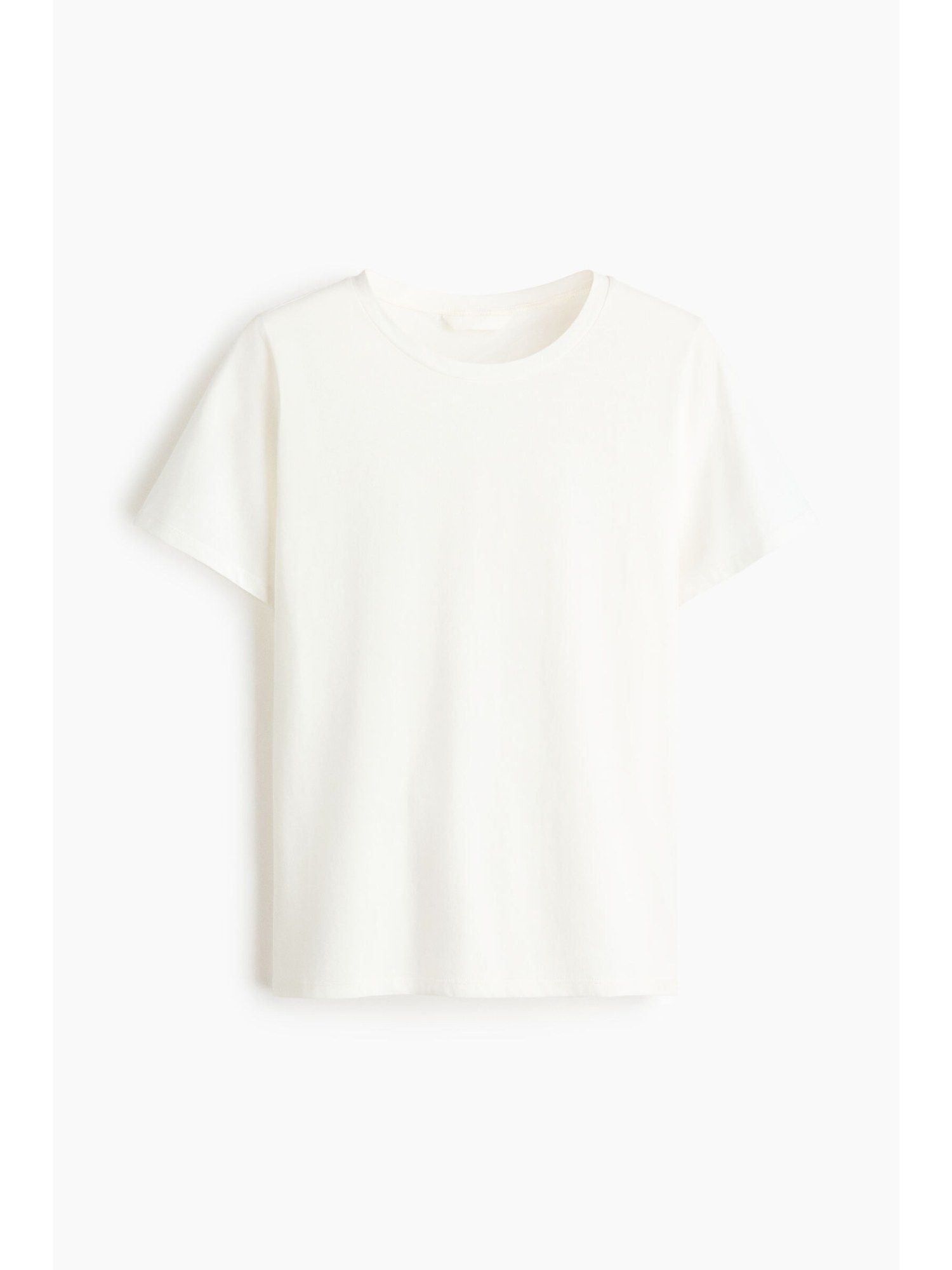 H&M Women White Cotton T-Shirt