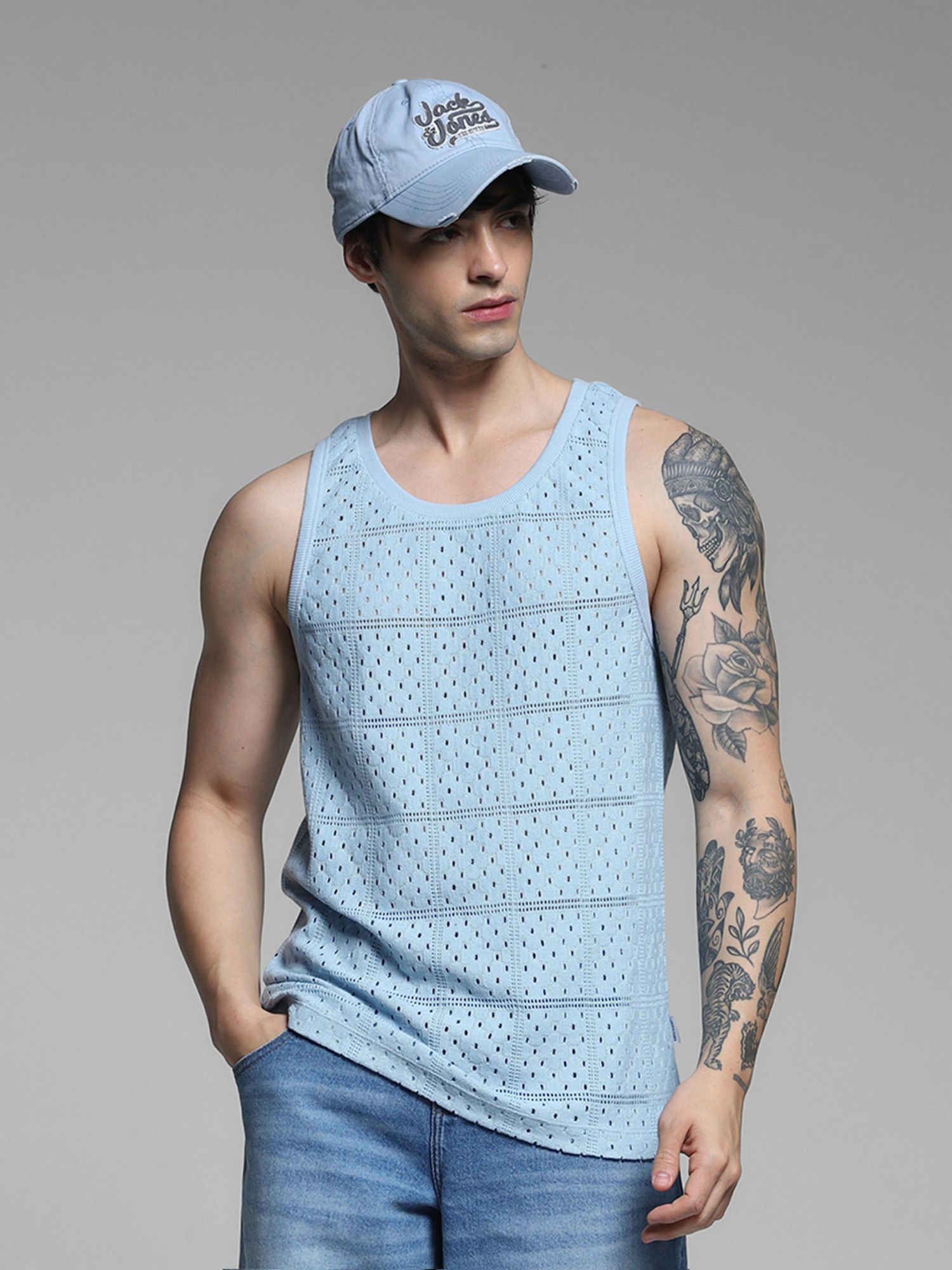 Jack & Jones Regular Fit Blue Tank Top