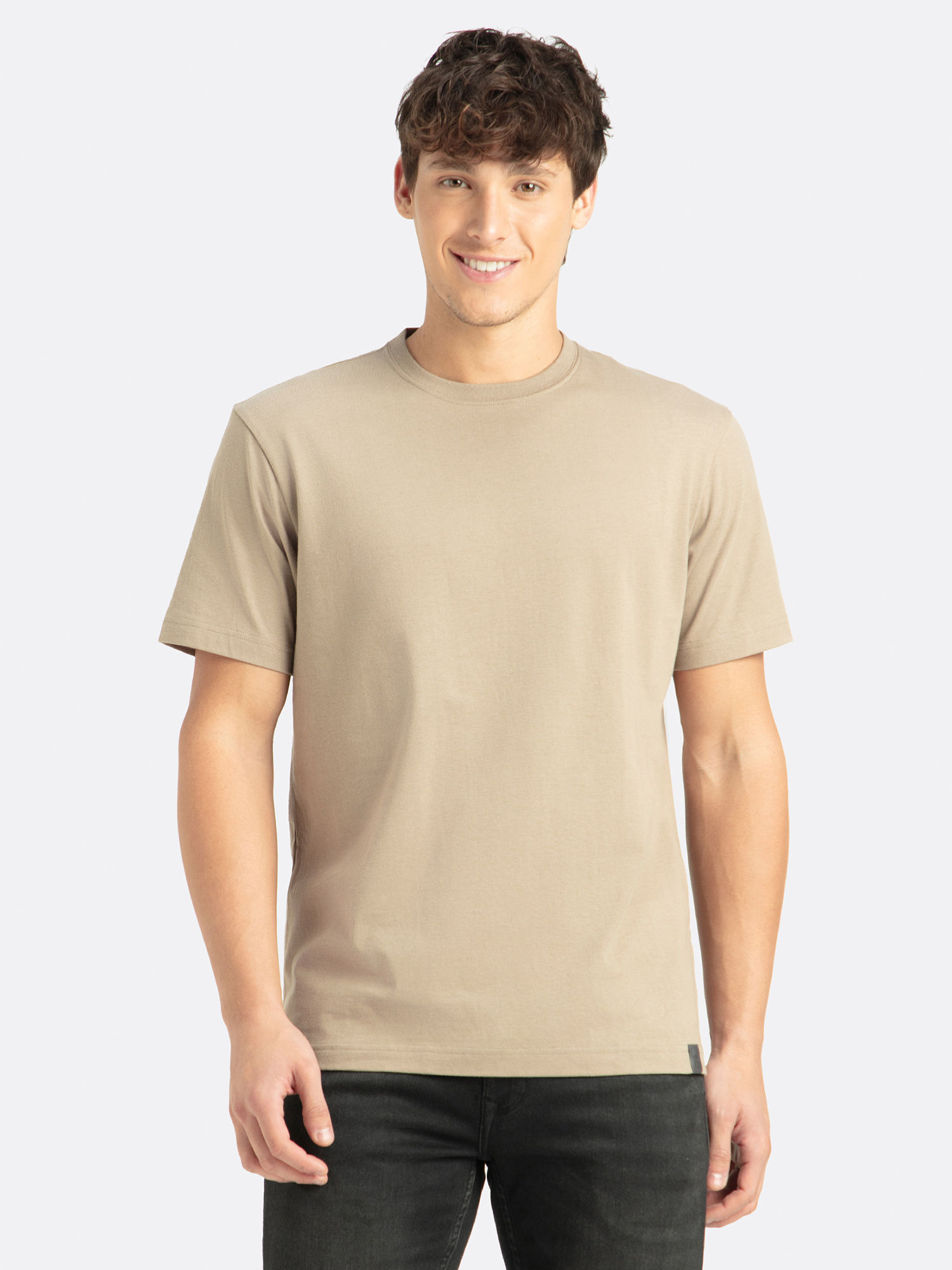 Jockey 2714 Men Super Combed Cotton Round Neck Half Sleeve T-Shirt - Desert Taupe