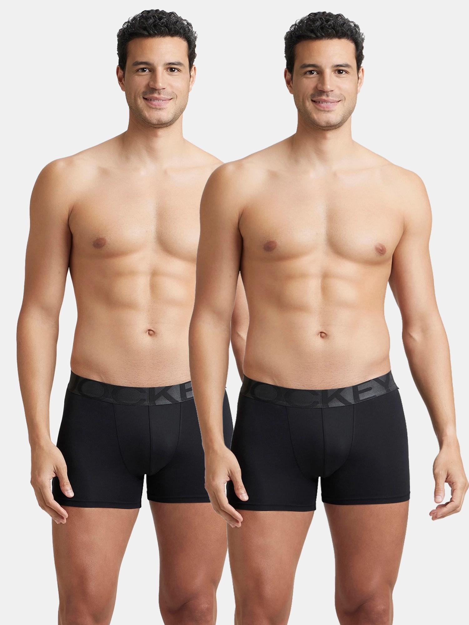 Jockey Ic28 Men Tactel Microfiber Solid Trunk - Black (Pack of 2)