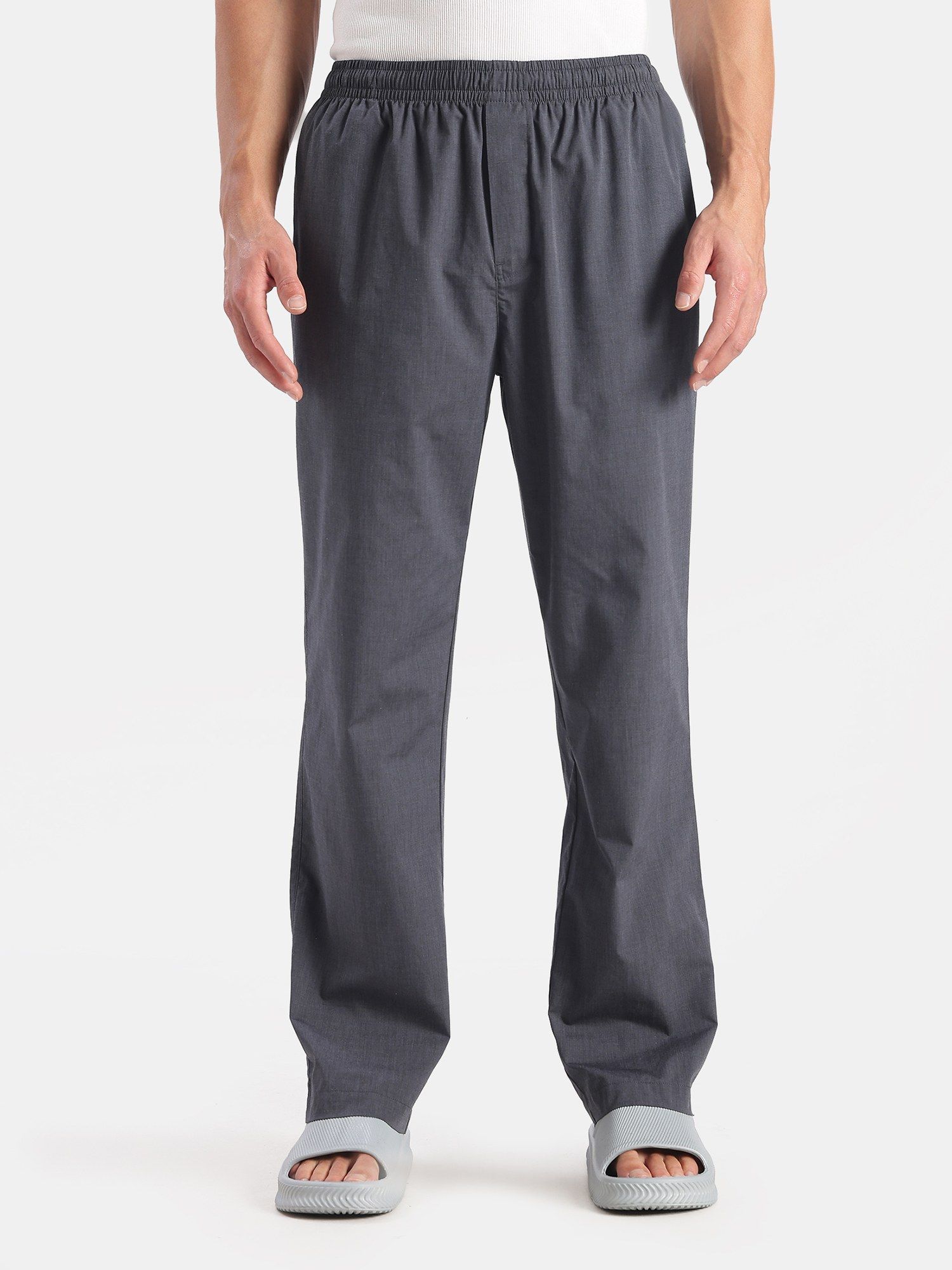 Jockey RM09 Men Super Combed Cotton Relaxed Fit Pyjama - Black Chambray