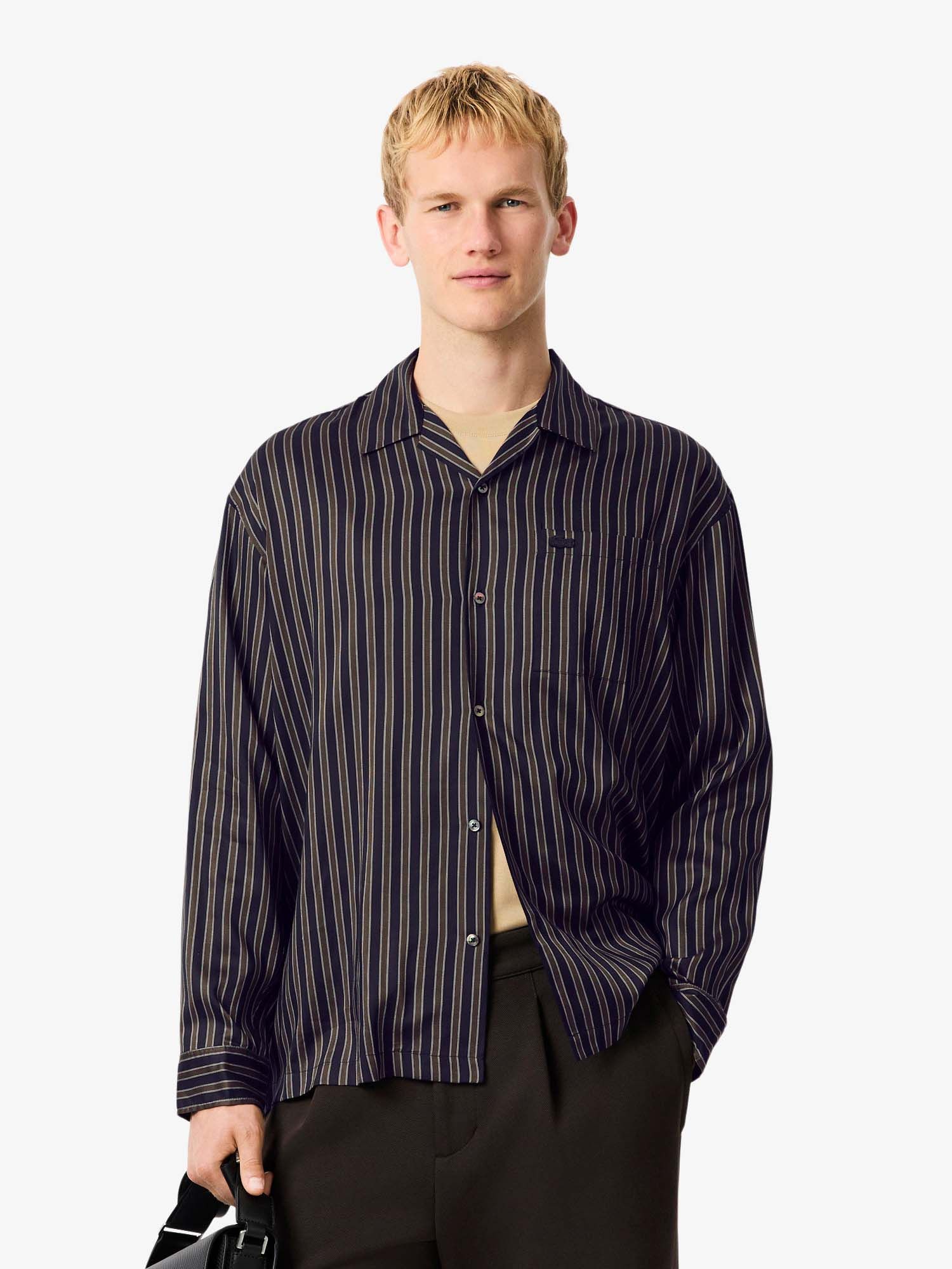 Lacoste Blue Stripes Relaxed Fit Shirt