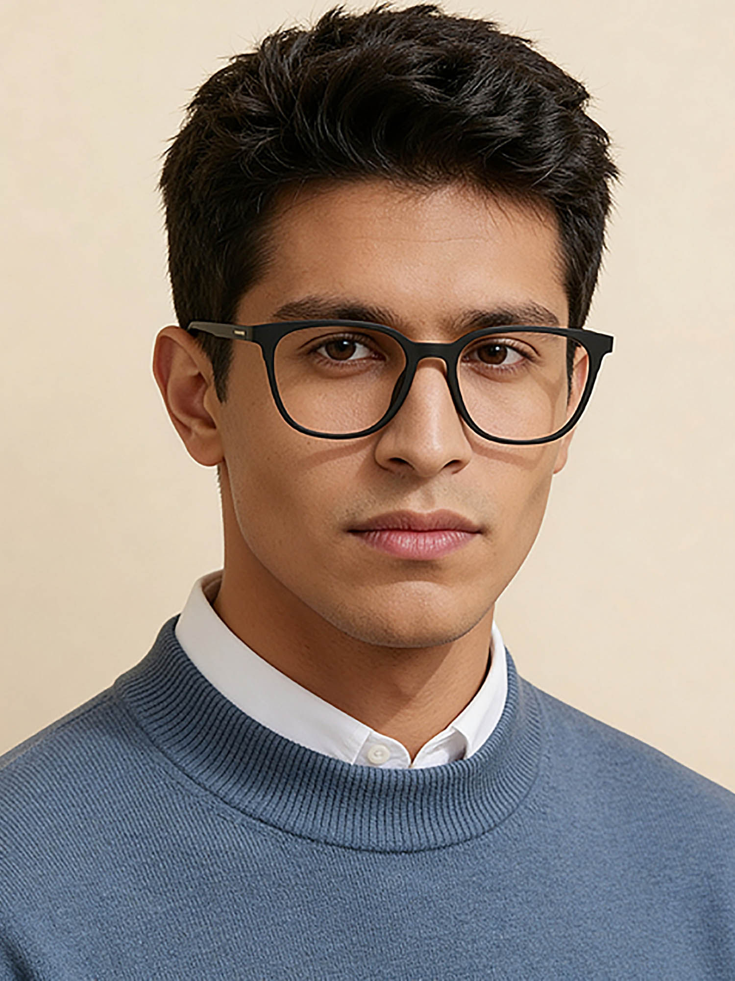 Lenskart Blu Black Square Large Blue Cut Anti-Glare Zero Power Computer Glasses for Men & Women