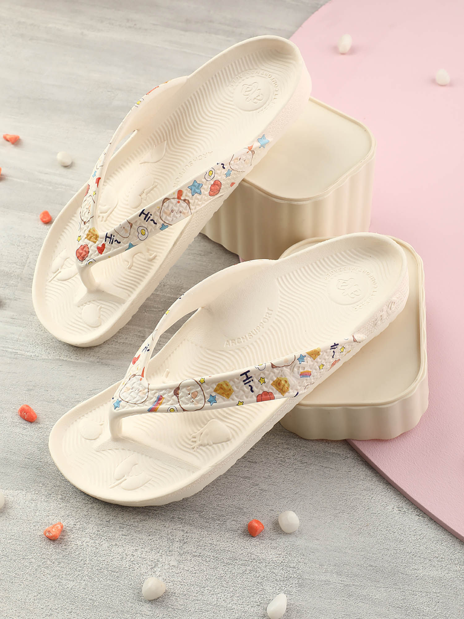 LIBERTY A-HA HAPPI-LE Casual Flip Flops For Women - Beige