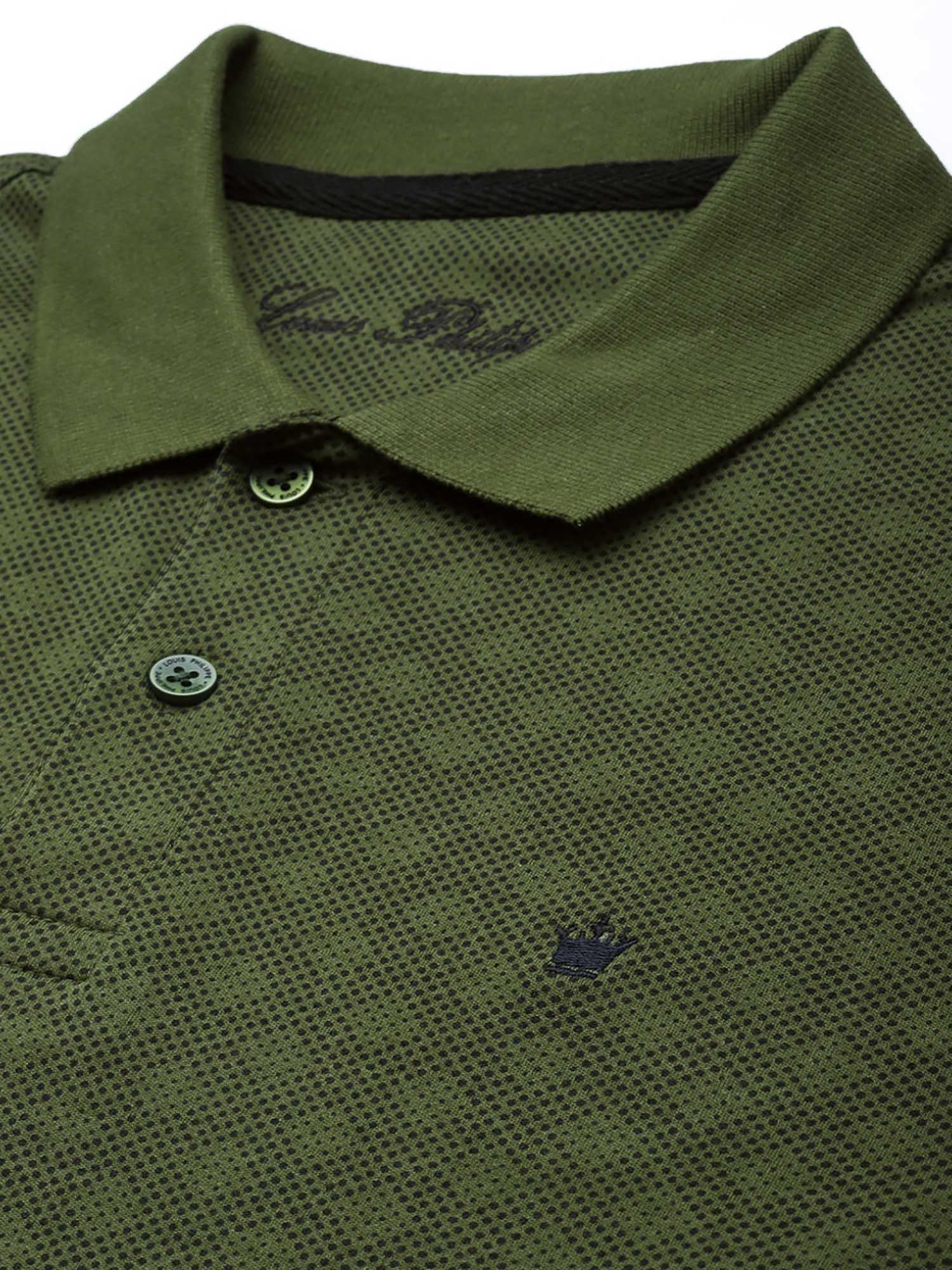 Louis Philippe Men's Cotton Printed Regular Fit Polo T-Shirt
