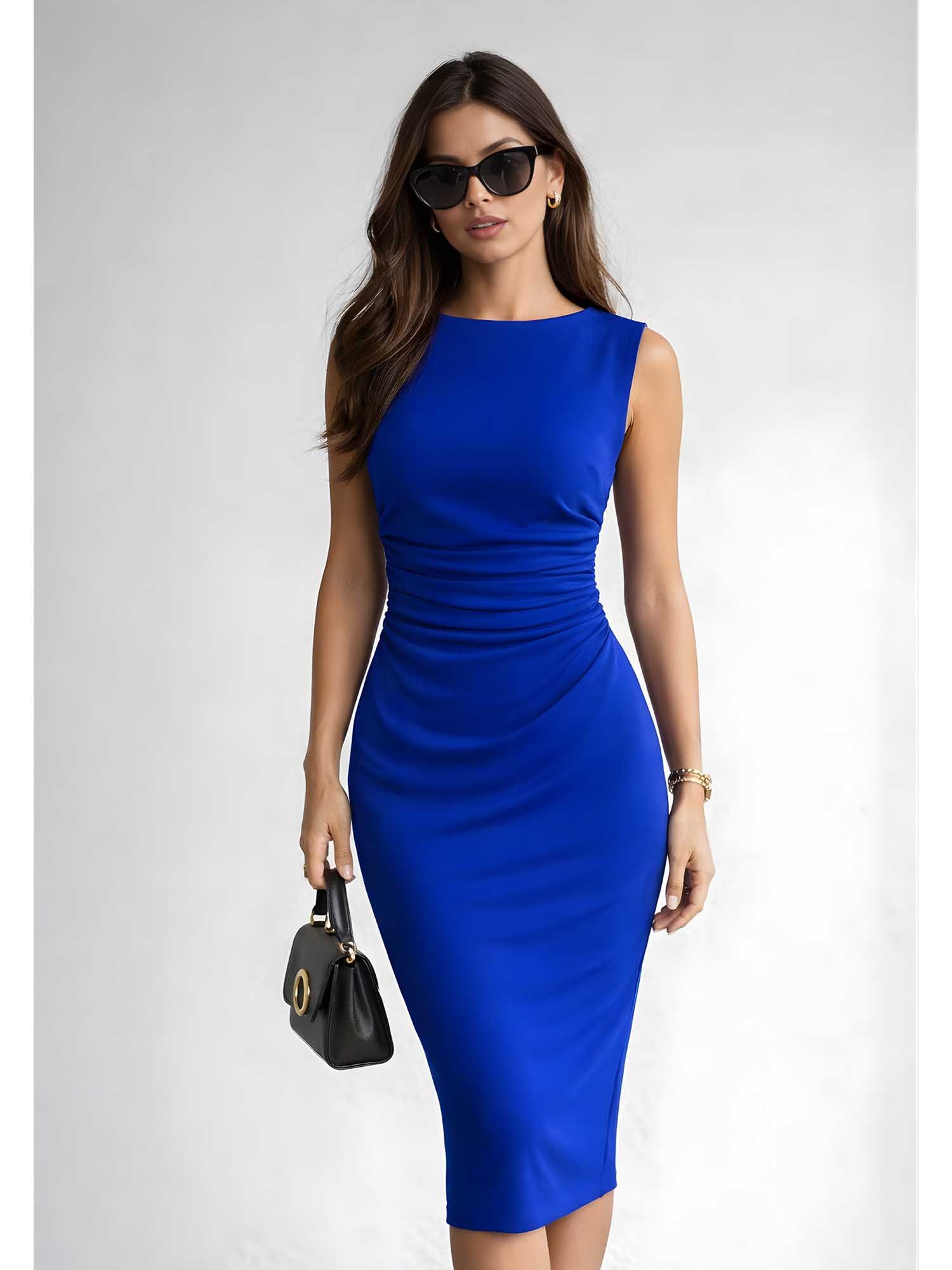 Lounge Dreams Women Blue Sleeveless Bodycon Dress