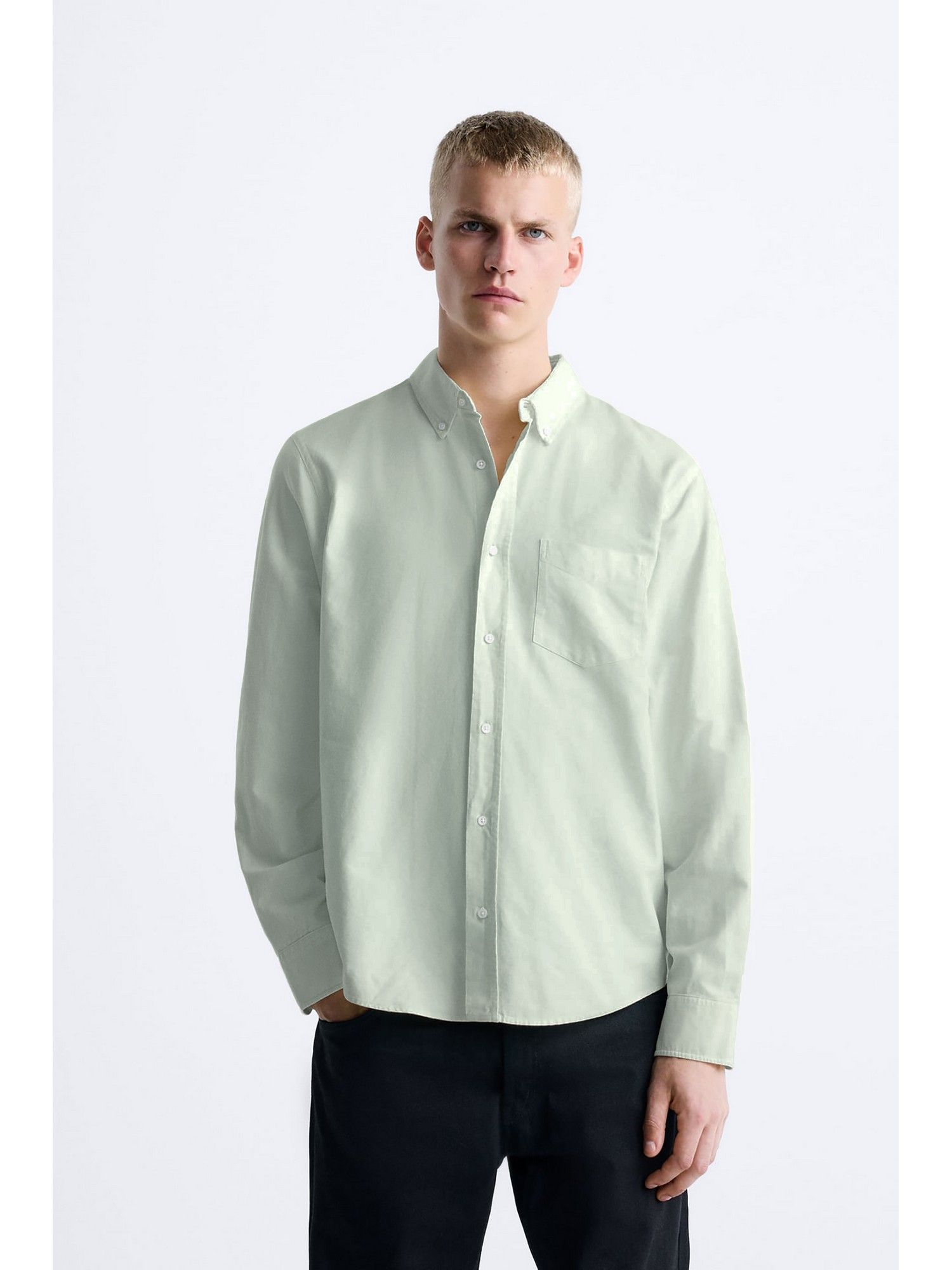 MISCHIEF MONKEY Oxford Pocket Green Shirt