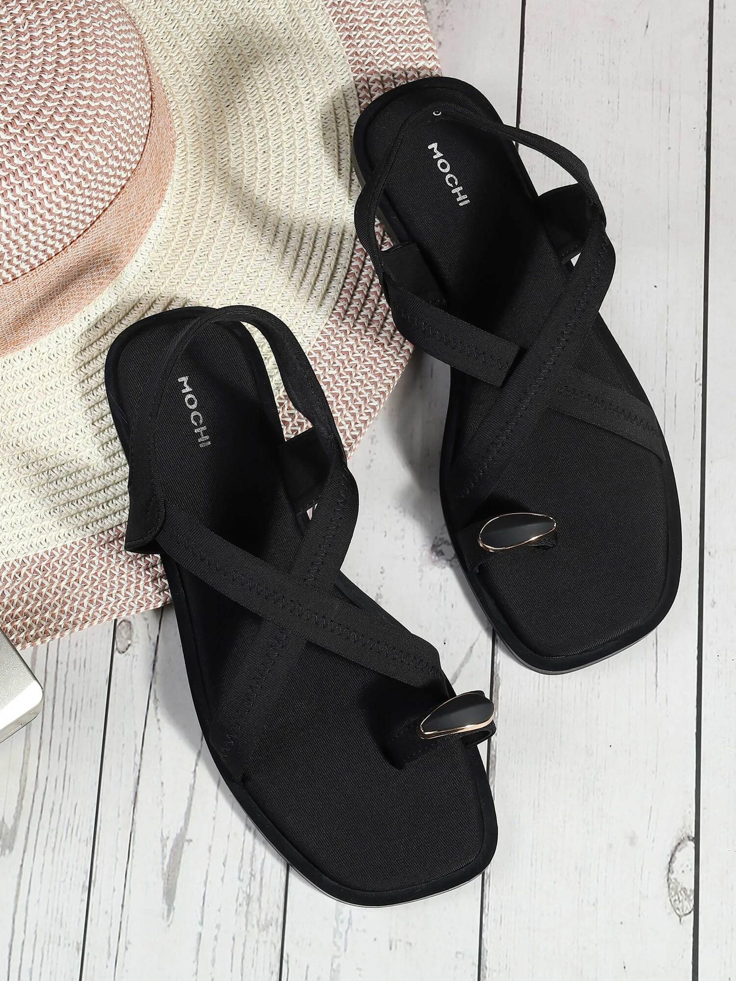 Mochi Women Black Flats