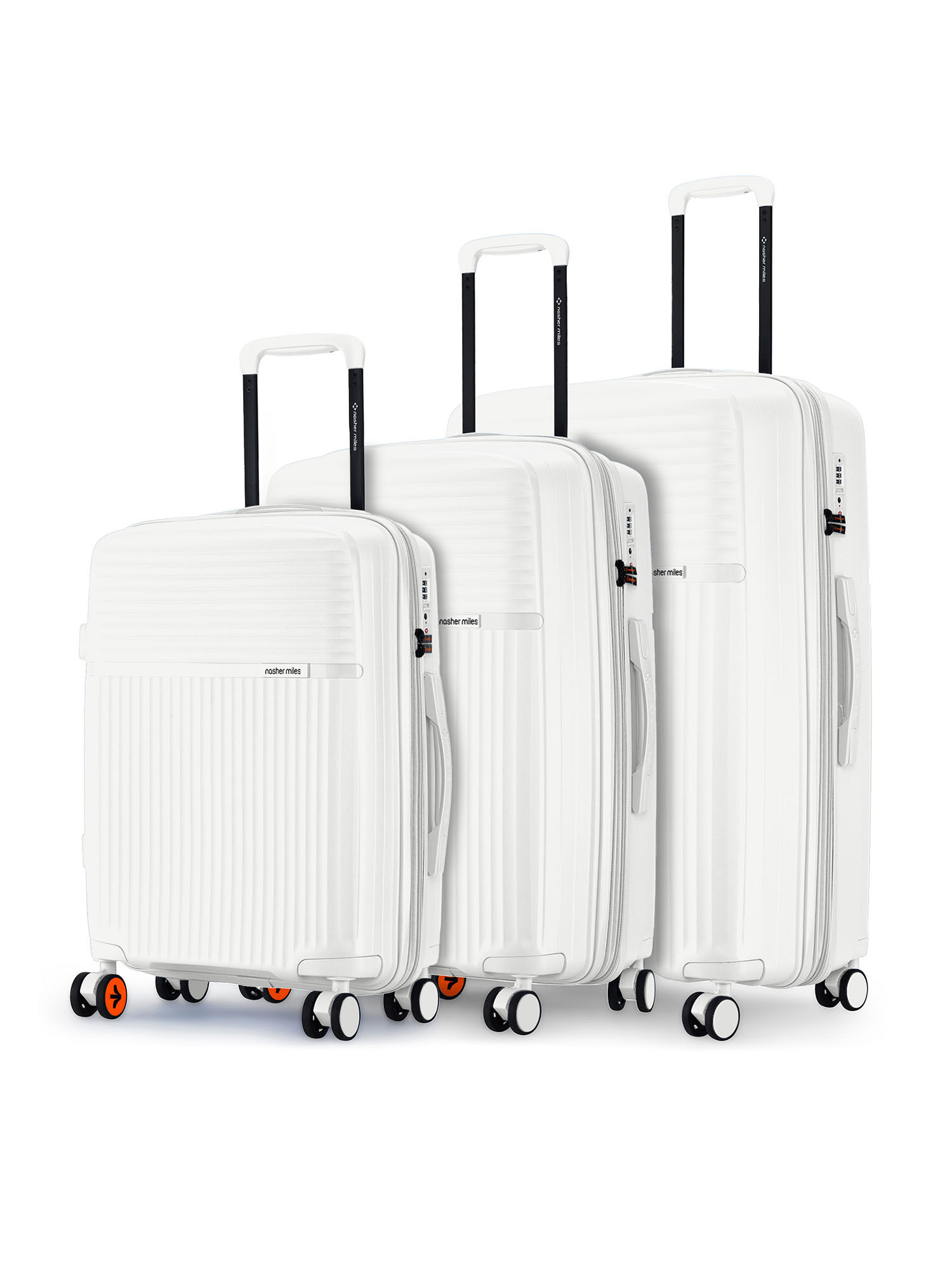 Nasher Miles Krabi Hard-Sided Polypropylene White Trolley Bag