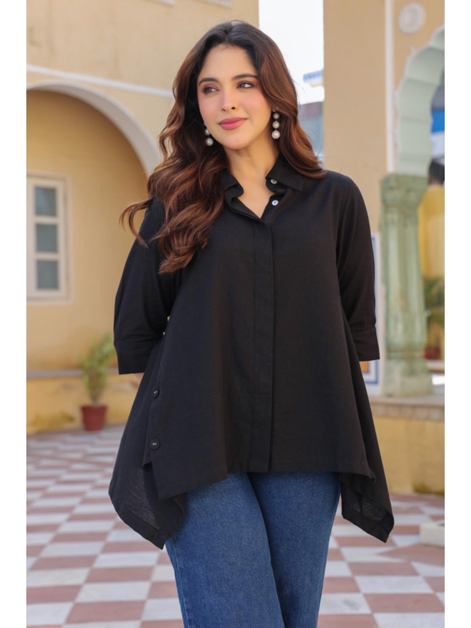 Rain & Rainbow Women Solid Casual Shirt