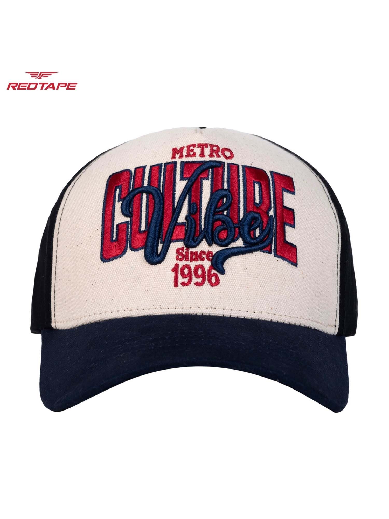Red Tape Sand Ash & Navy Blue Colorblock Baseball Unisex Cap