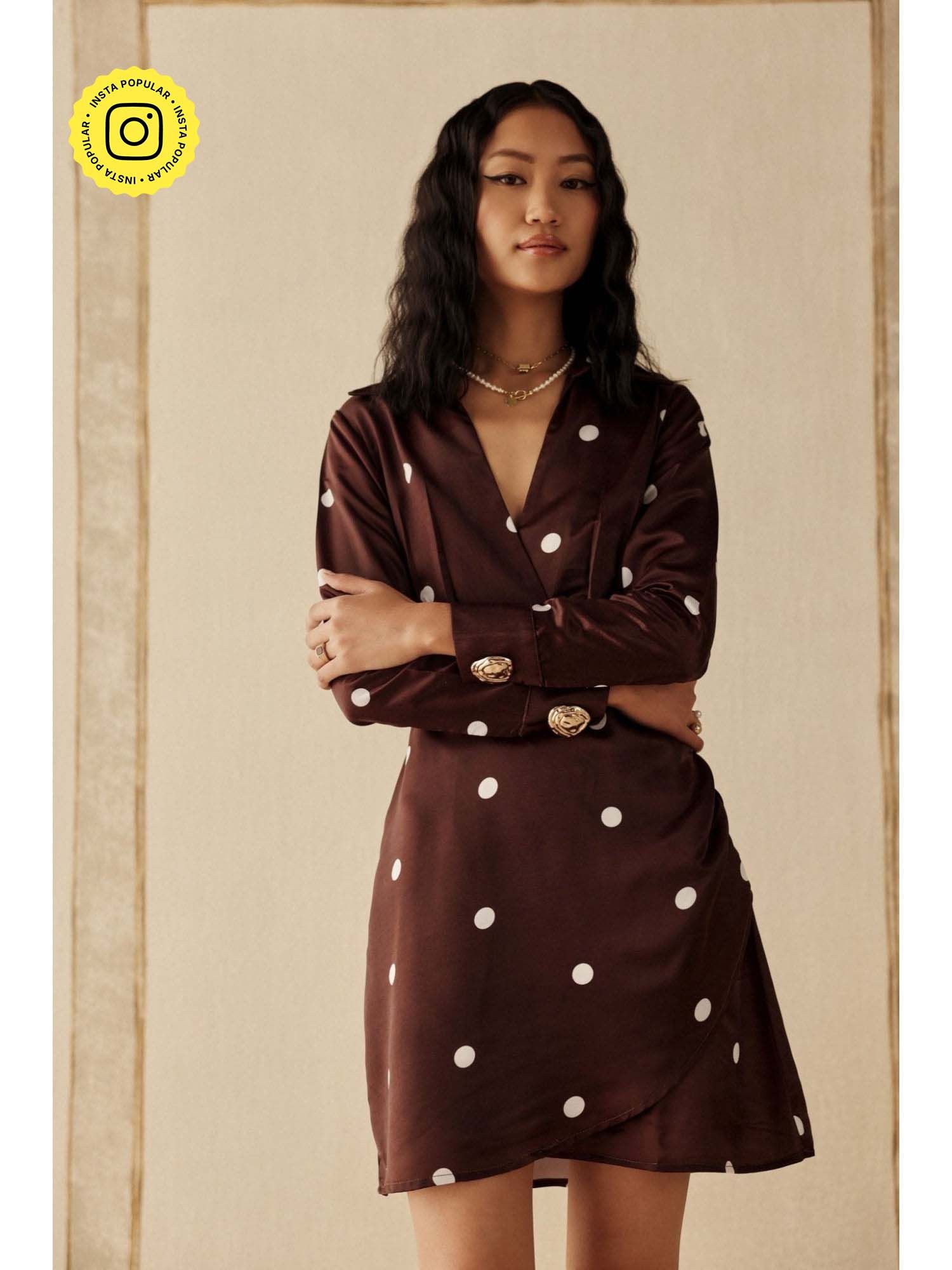 Sage By Mala Women Wine Cotton Mini Dress