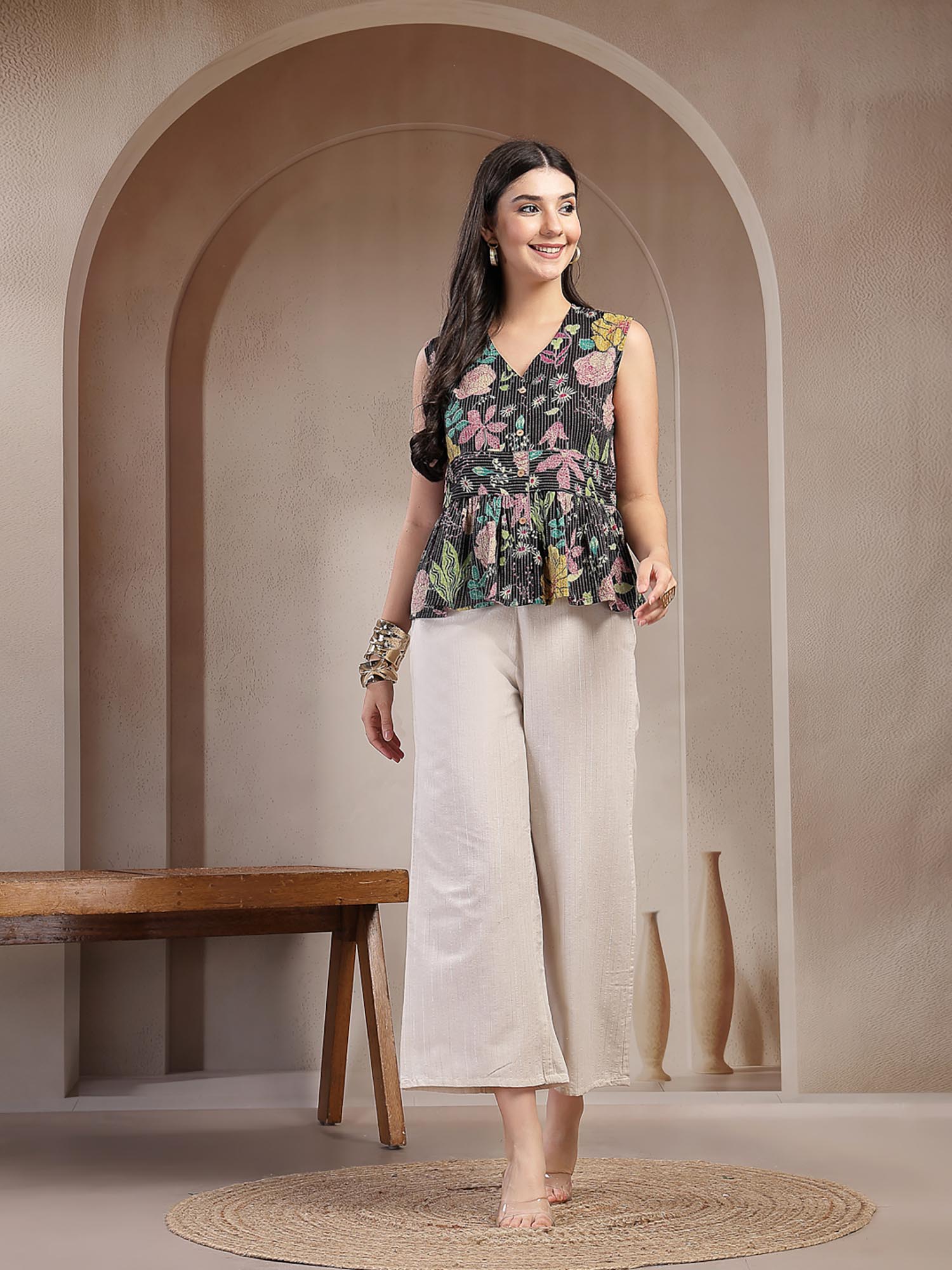 Stylum Black Floral Co-ord Set