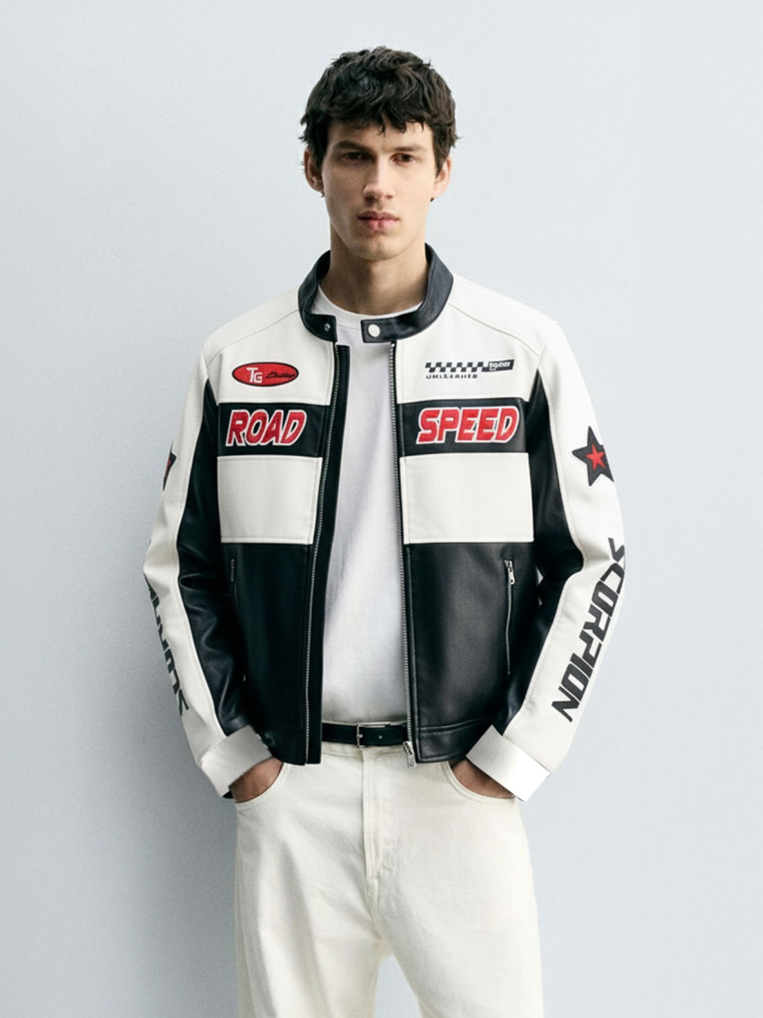 The Indian Garage Co Men Relaxed Fit Embroidered High Neck Full Sleeves Jacket