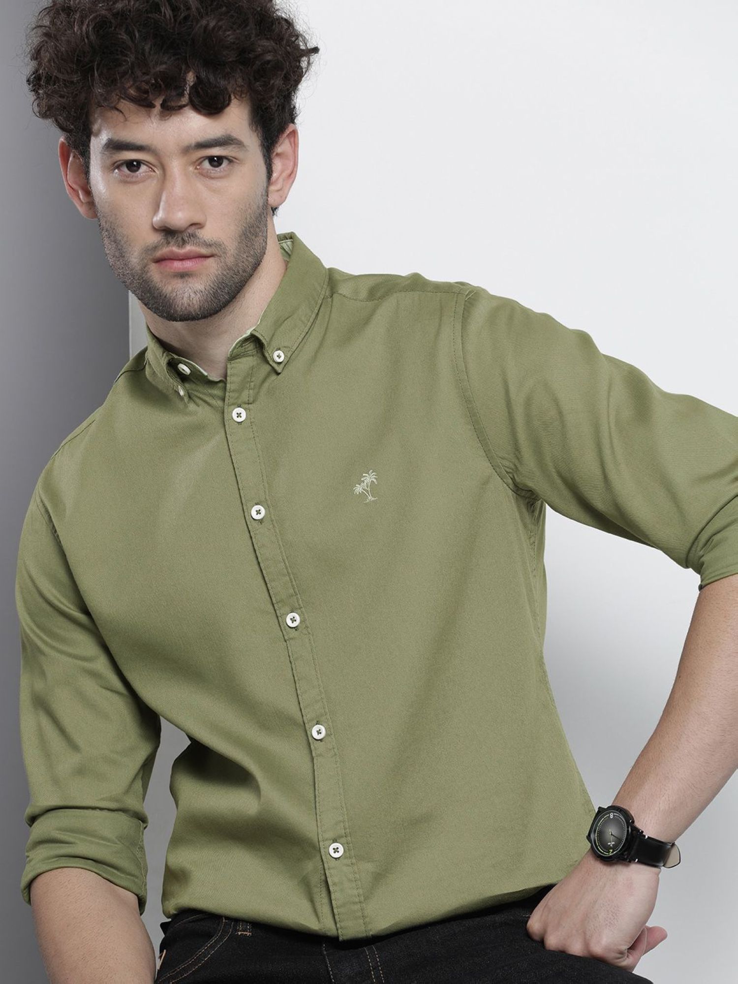 The Indian Garage Co Men's Slim Fit Placement Casual Shirt