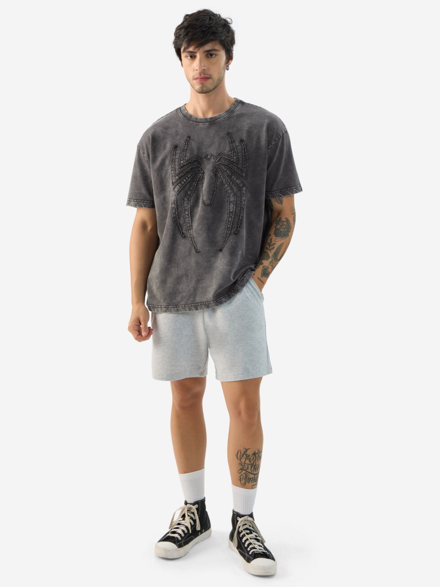 The Souled Store Official Spider-Man Midnight Oversized T-Shirt
