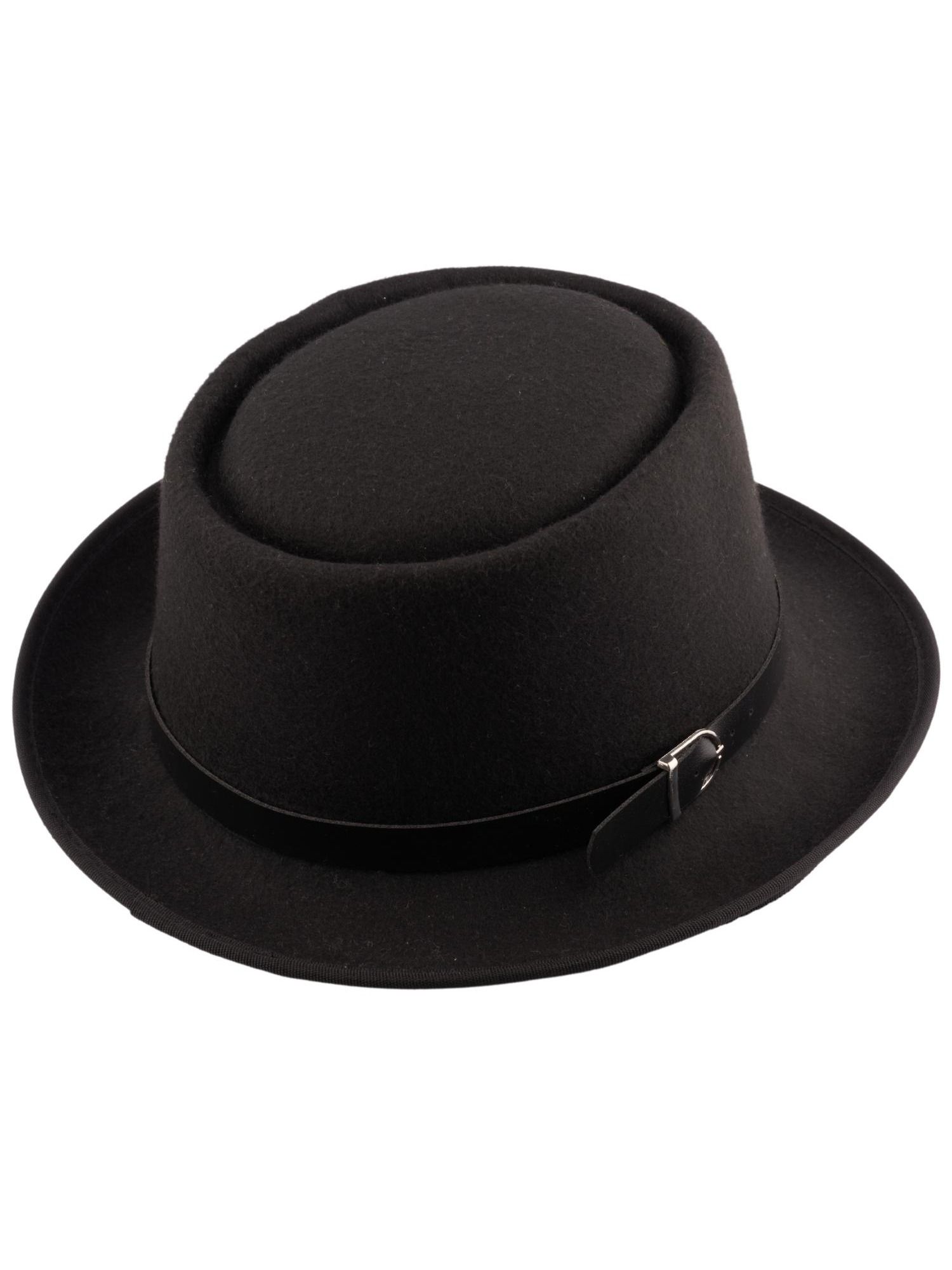 The Tie Hub Basic Black Solid Fedora Hat