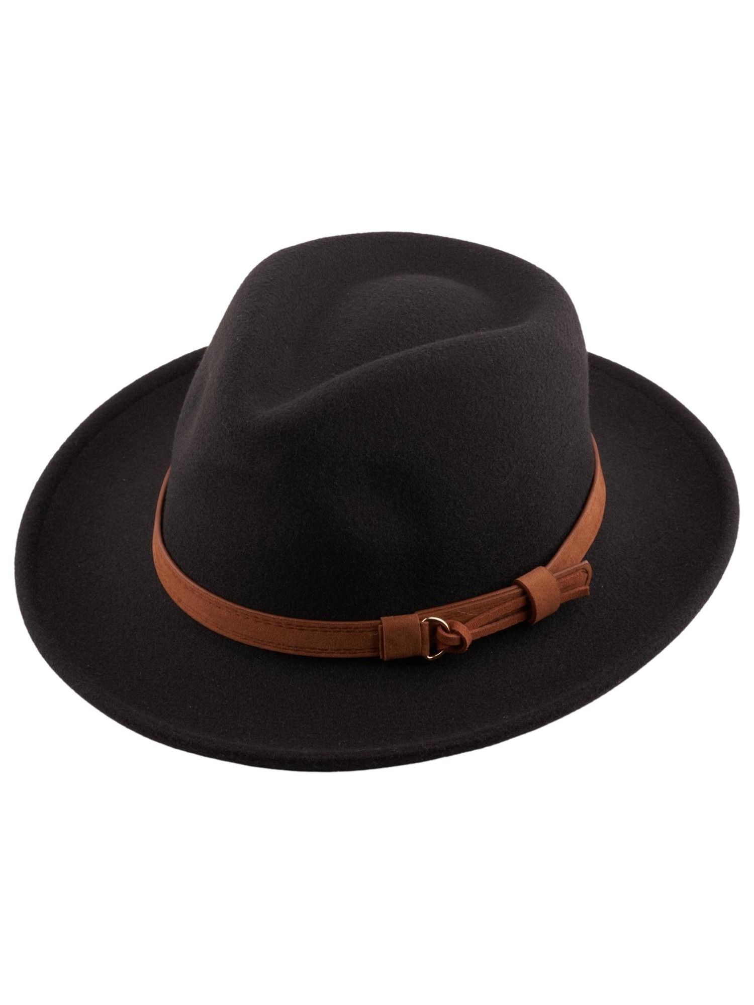 The Tie Hub Homburg Solid Black Fedora Hat