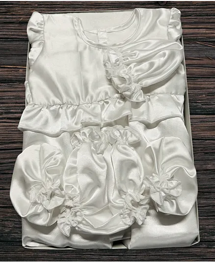 Tinycare Baby Baptism Set Girl - White