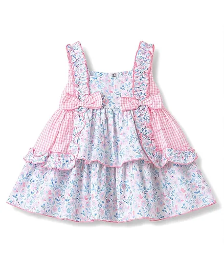 ToffyHouse Cotton Knit One Piece Dresses/Frocks Sleeveless Layered Yellow 18-24 Months