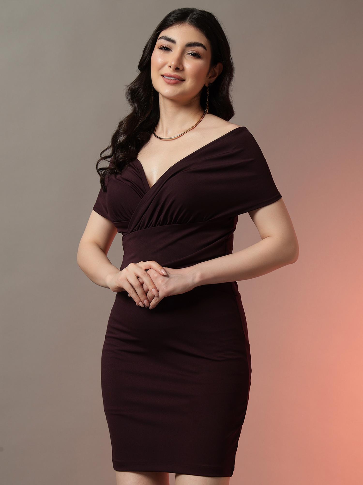 Trend Arrest Wine Bandage Bodycon Mini Dress