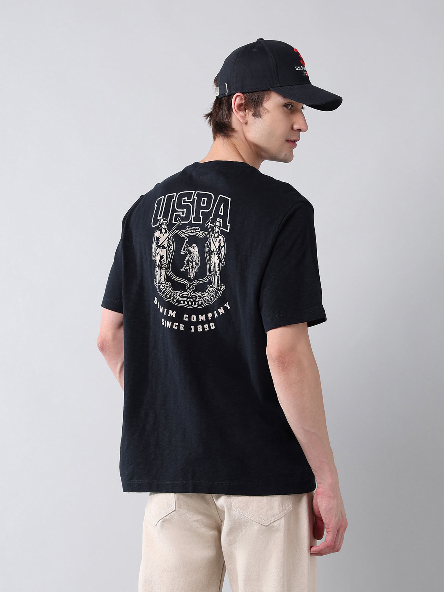 U.S. Polo Assn. Denim Co. Men's Brand Printed Pure Cotton Americana T-Shirt