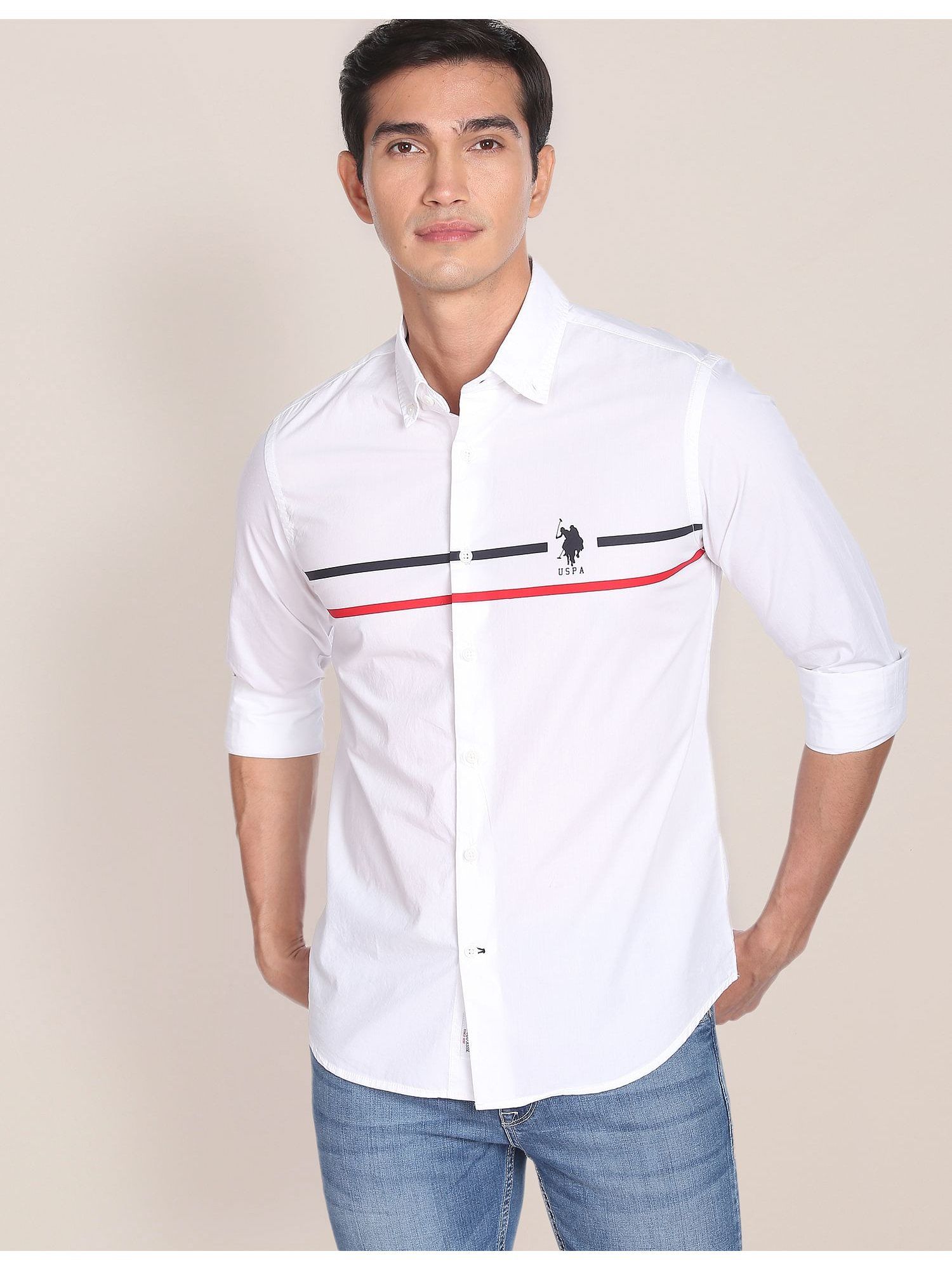 U.S. POLO ASSN. Horizontal Stripe Cotton Casual Shirt