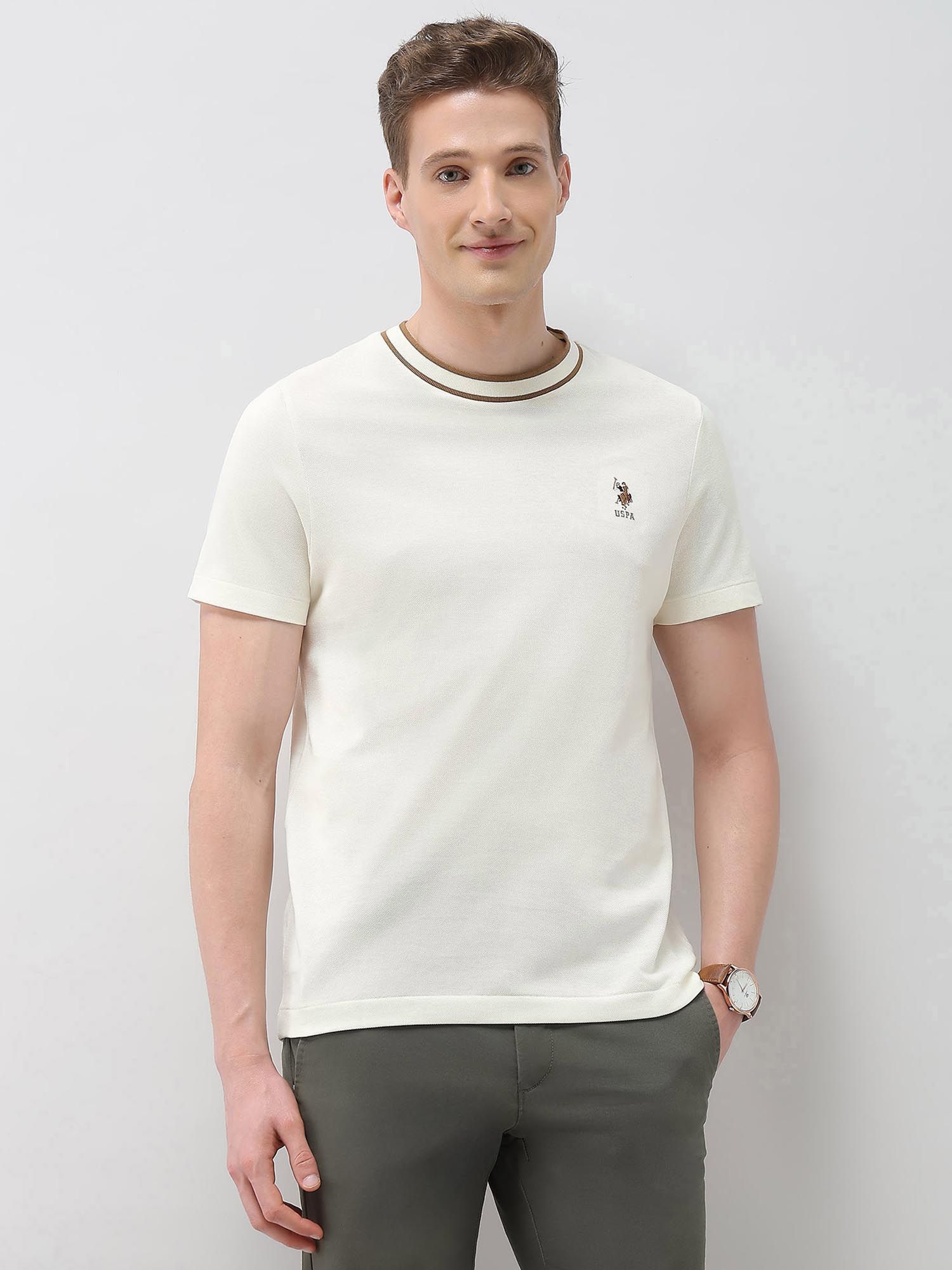 U.S. POLO ASSN. Men'S White Solid Sotogrande Slim Fit T-Shirt