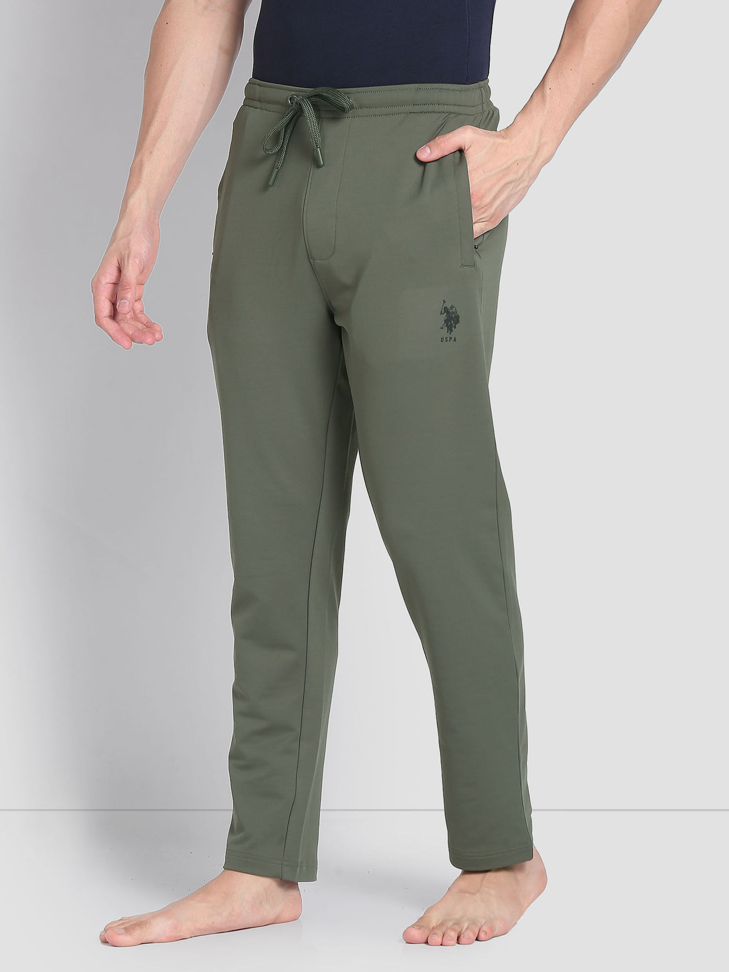 U.S. POLO ASSN. Olive Green High Stretch AR001 Track Pants